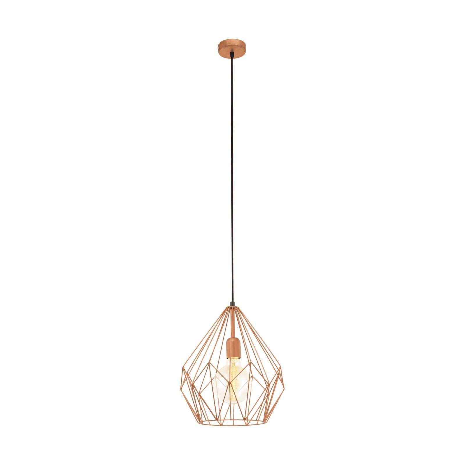 Hanging Ceiling Pendant Light Copper Wire Cage 1x 60W E27 Hallway Feature Lamp
