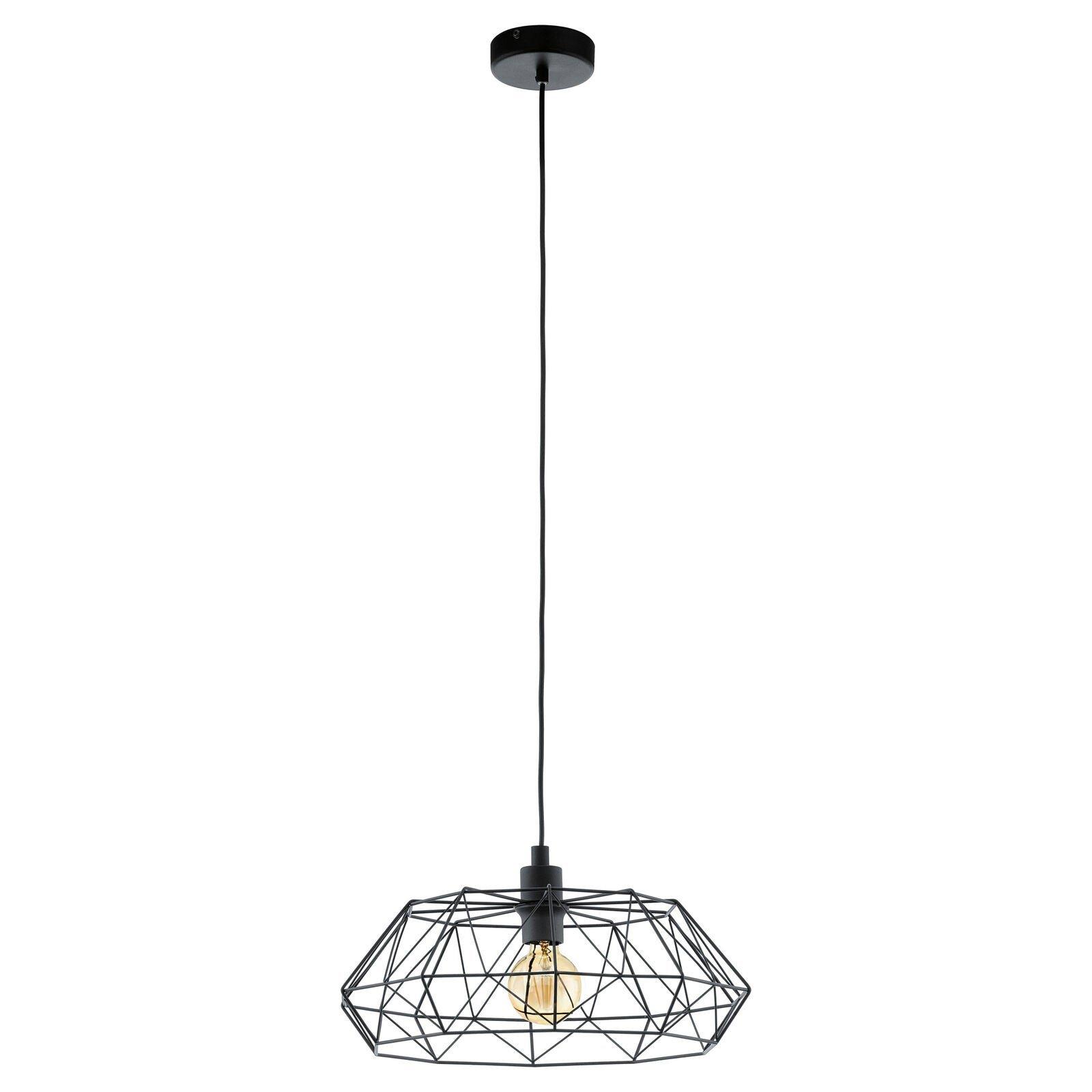 Hanging Ceiling Pendant Light Black Cage Shade 1x 60W E27 Hallway Feature Lamp