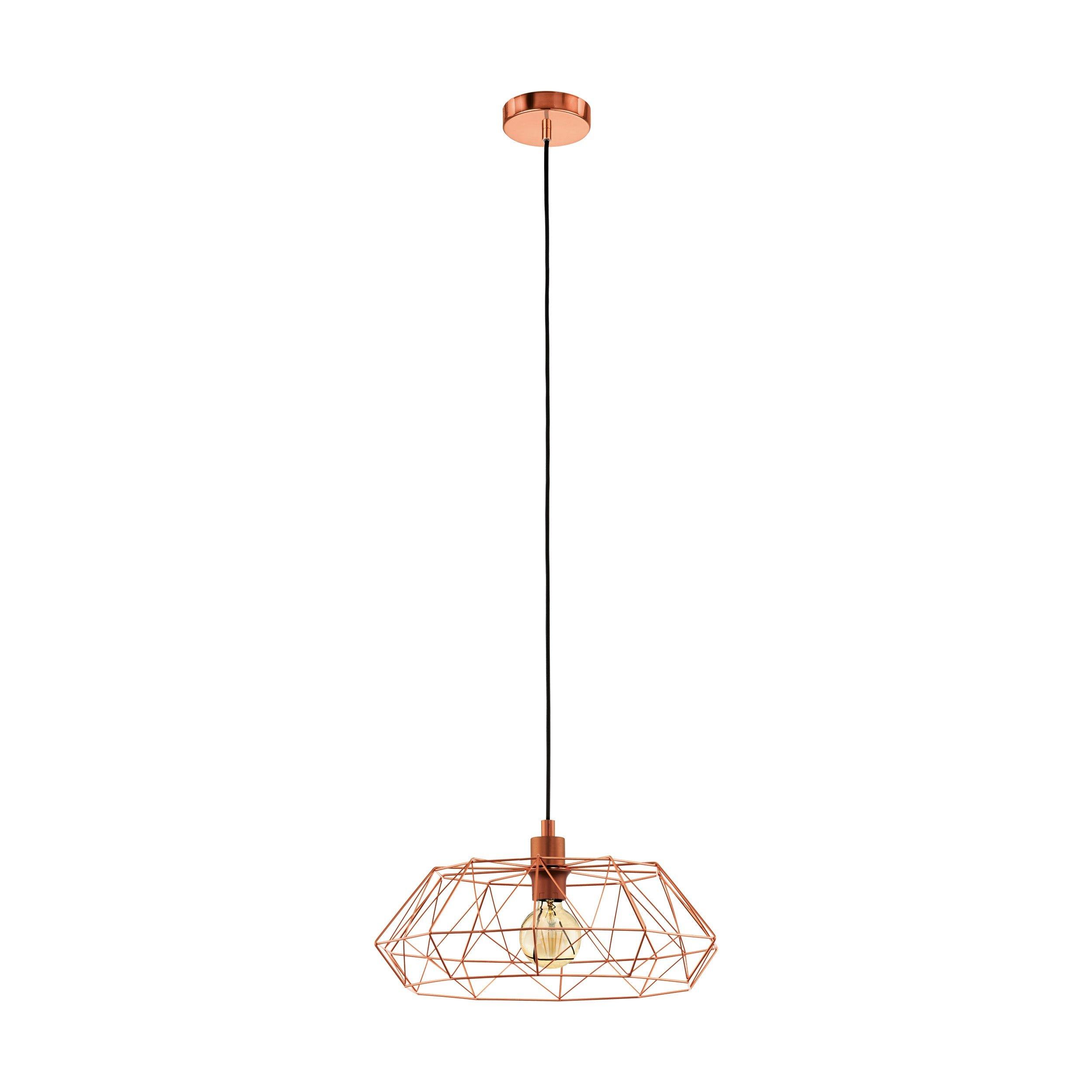 Hanging Ceiling Pendant Light Copper Cage Shade 60W E27 Hallway Feature Lamp