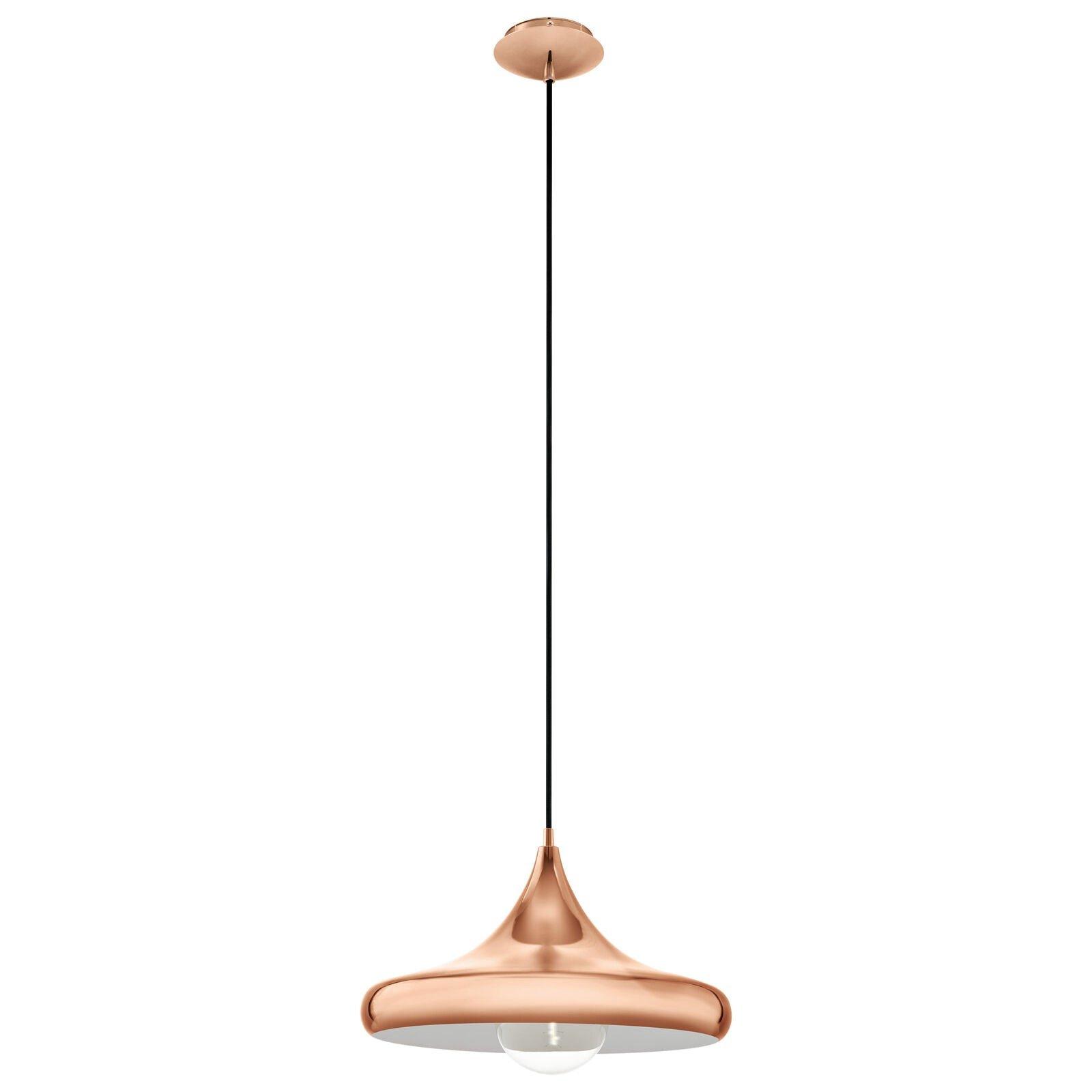 Hanging Ceiling Pendant Light Sleek Copper Shade 1x 60W E27 Hallway Feature