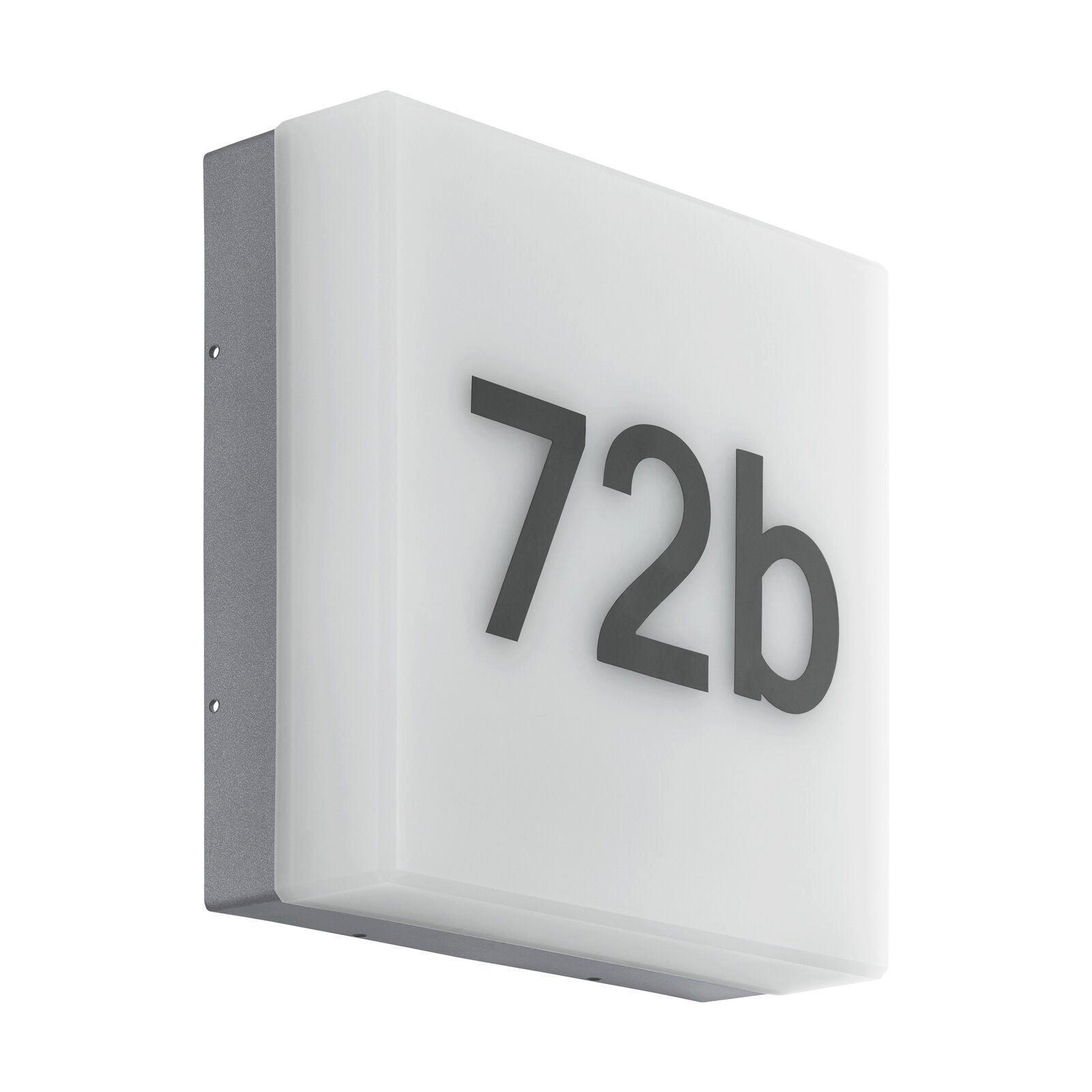 IP44 Outdoor Wall Light Anthracite House Number 8.2W Built in LED Porch Lamp