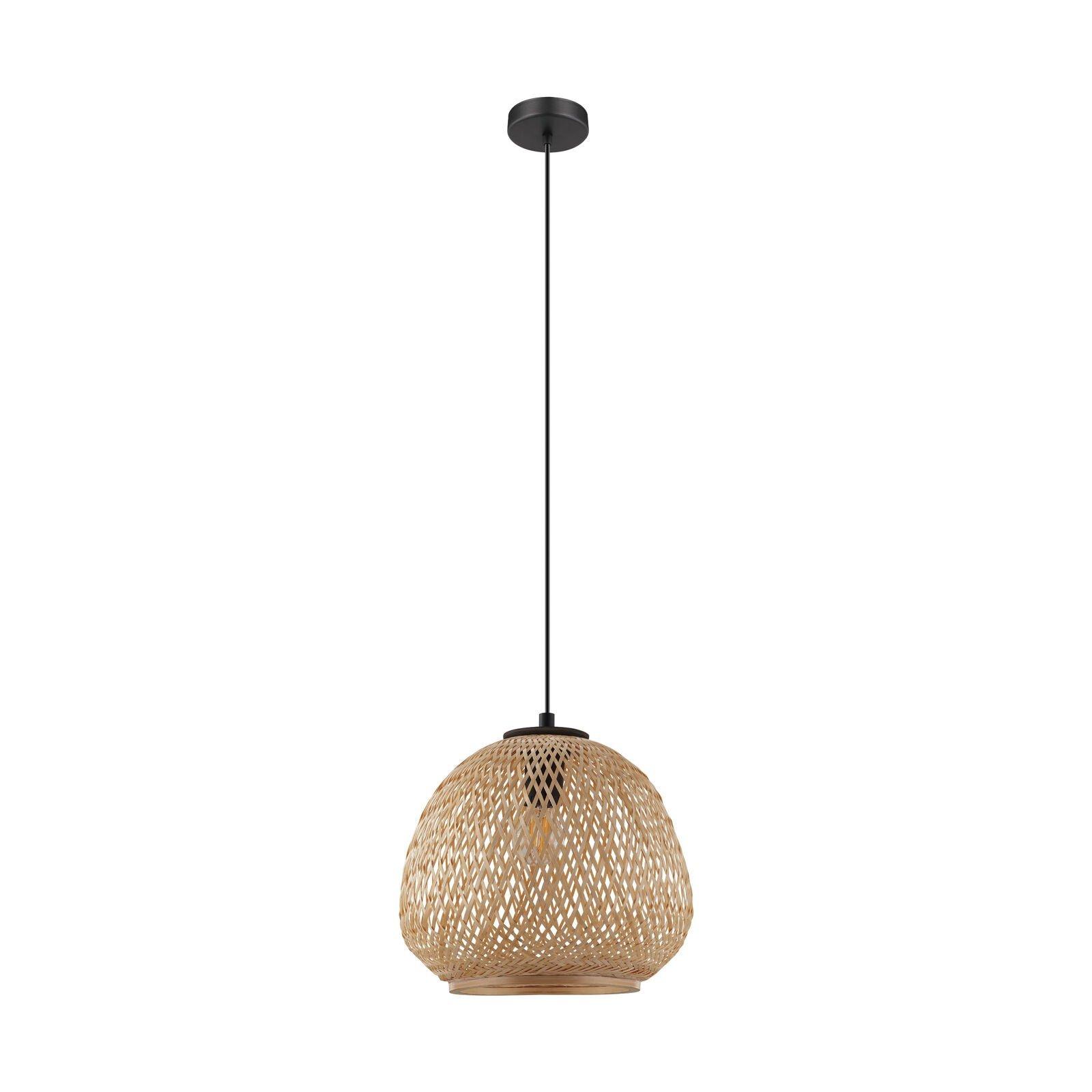 Hanging Ceiling Pendant Light Round Wicker Shade 1 x 40W E27 Hallway Feature