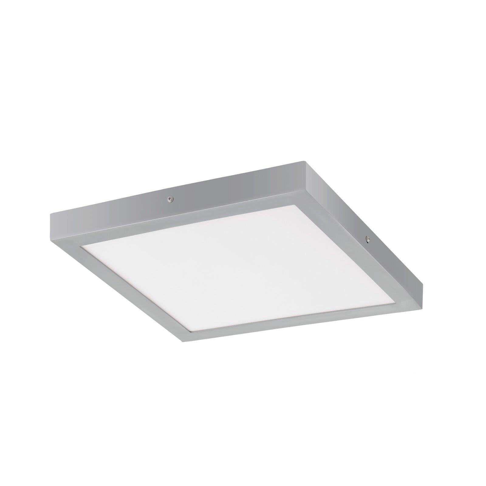 Wall / Ceiling Light Silver 400mm Square Surface Mounted 25W LED 3000K