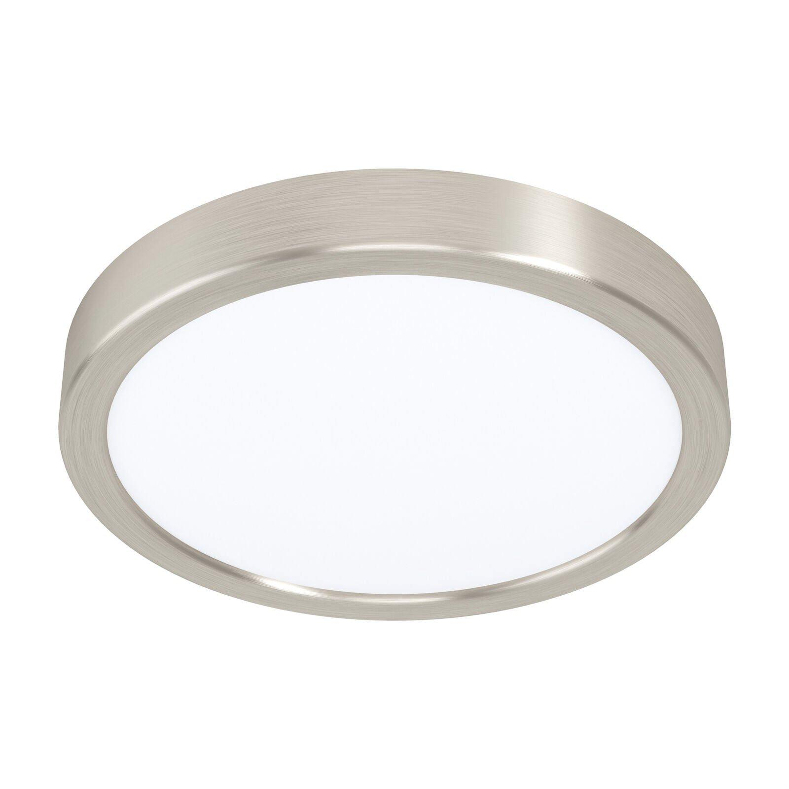 Wall / Ceiling Light Satin Nickel 210mm Round Surface Mounted 16.5W LED 3000K
