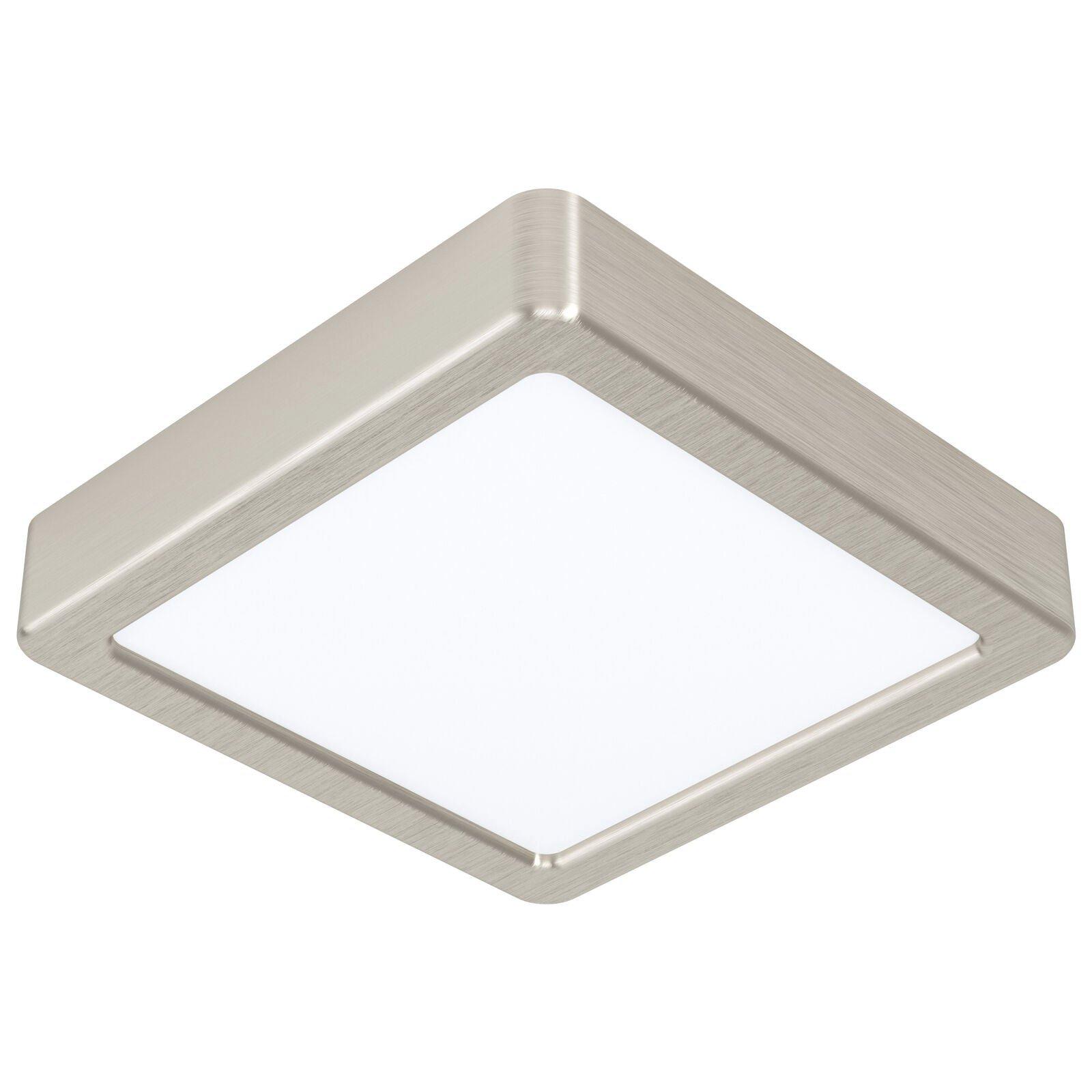 Wall / Ceiling Light Satin Nickel 160mm Sqaure Surface Mounted 10.5W LED 3000K