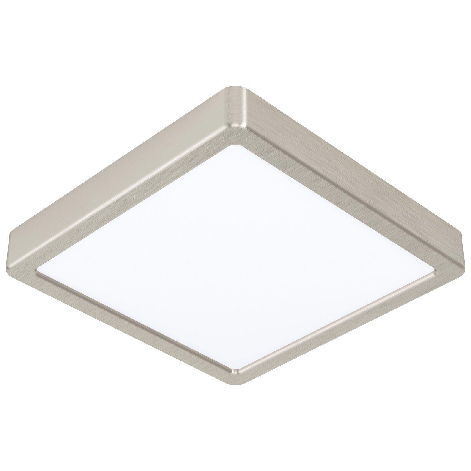 Wall / Ceiling Light Satin Nickel 210mm Square Surface Mounted 16.5W LED 3000K