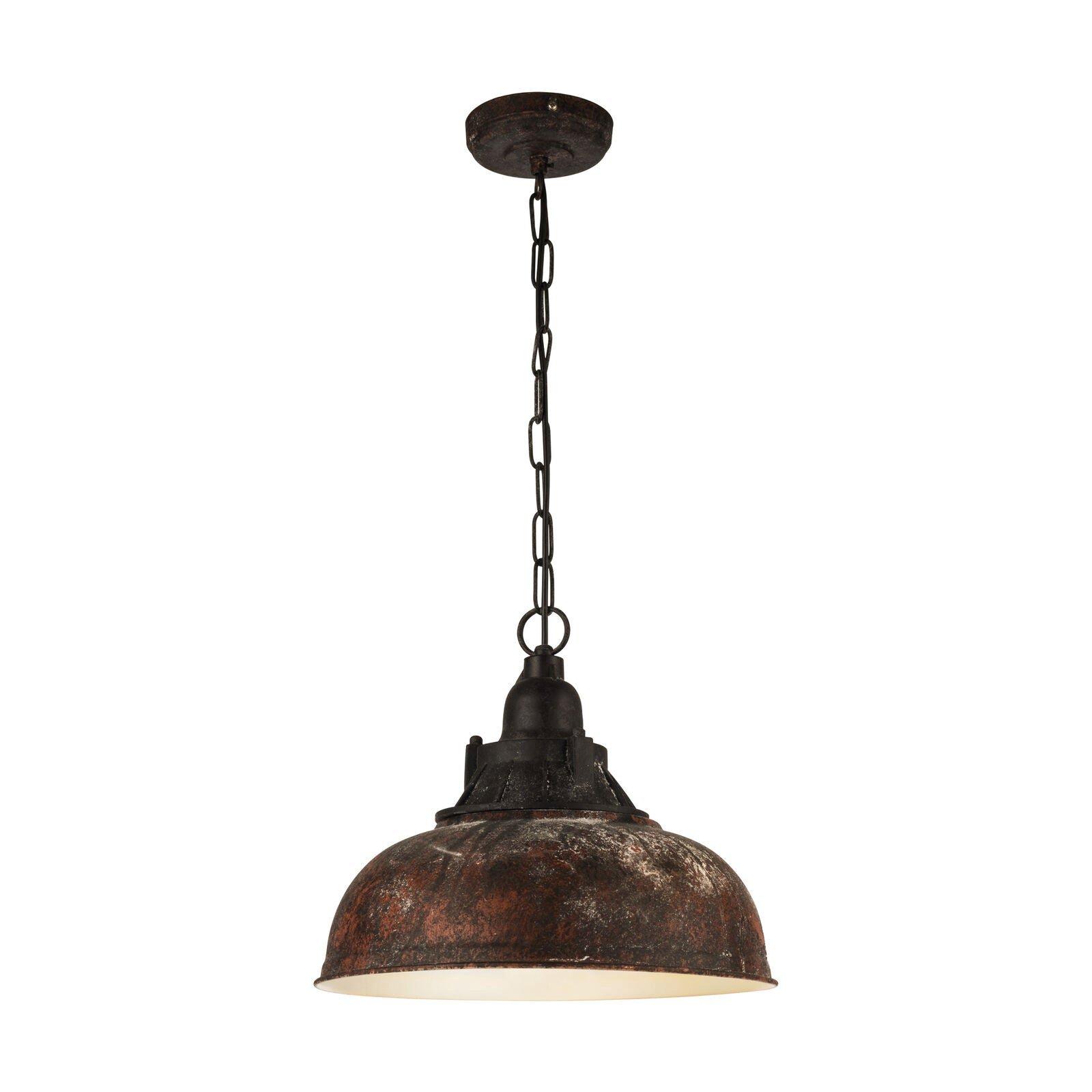 Hanging Ceiling Pendant Light Tarnished Copper Industrial Shade 1 x 60W E27