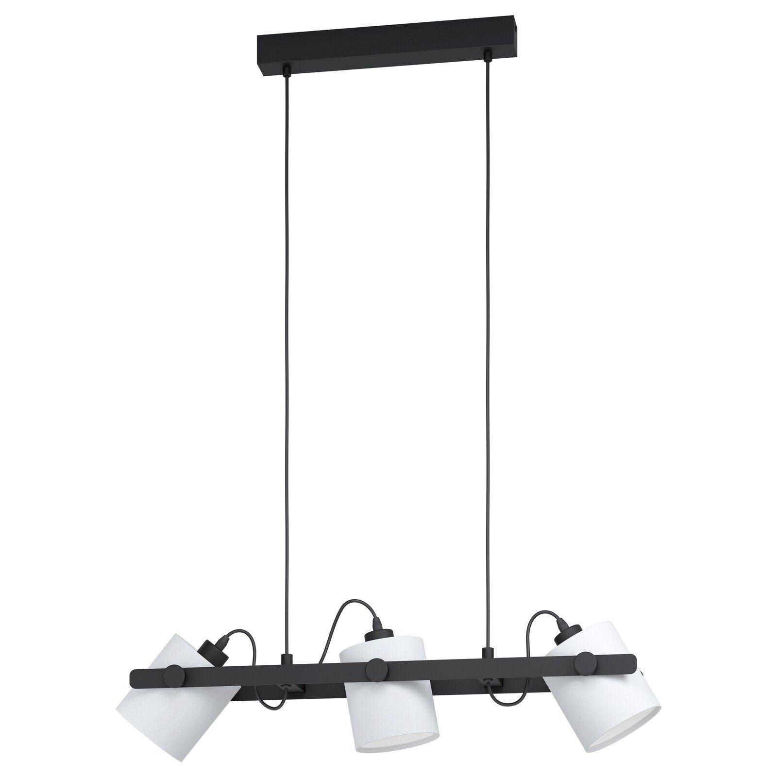 Hanging Ceiling Pendant Light Black White Adjustable Spots 3 Bulb Kitchen Lamp