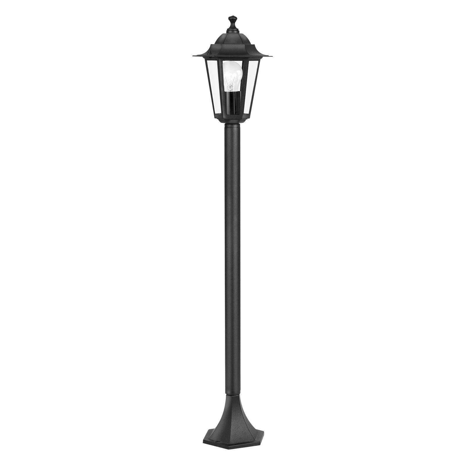IP44 Outdoor Bollard Light Black Cast Aluminium 1 x 60W E27 Tall Lamp Post