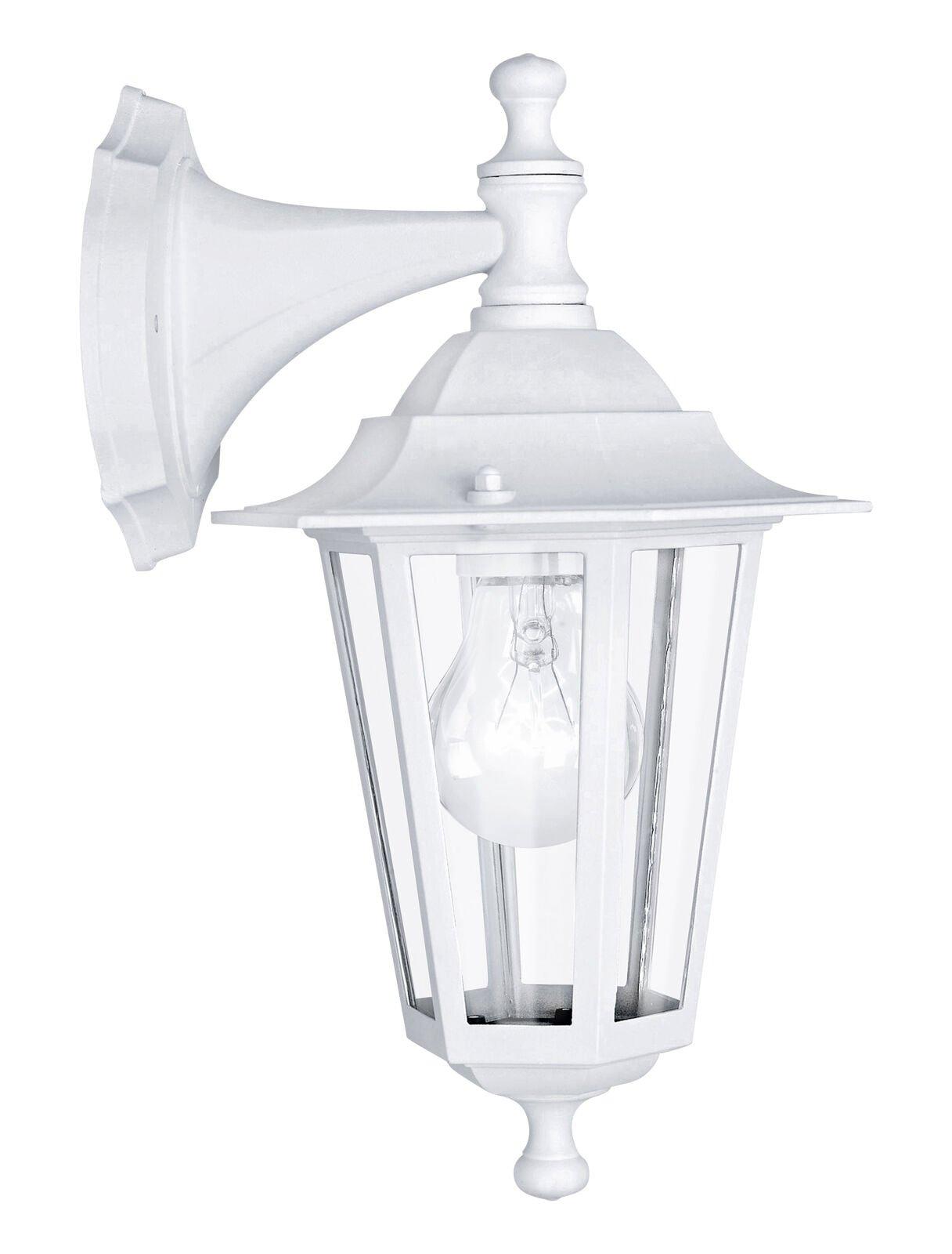 IP44 Outdoor Wall Light White Aluminium Lantern 1 x 60W E27 Bulb Porch Lamp