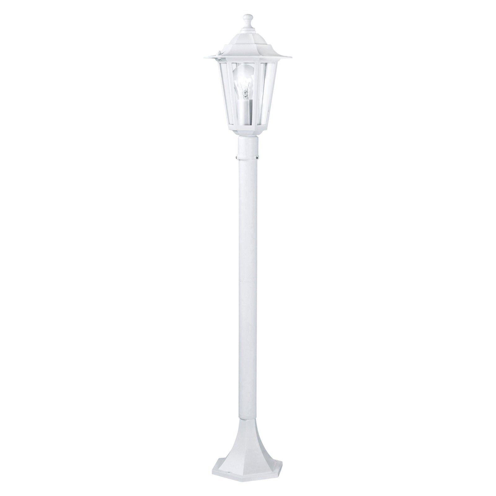IP44 Outdoor Bollard Light White Aluminium Lantern 1 x 60W E27 Bulb Lamp Post