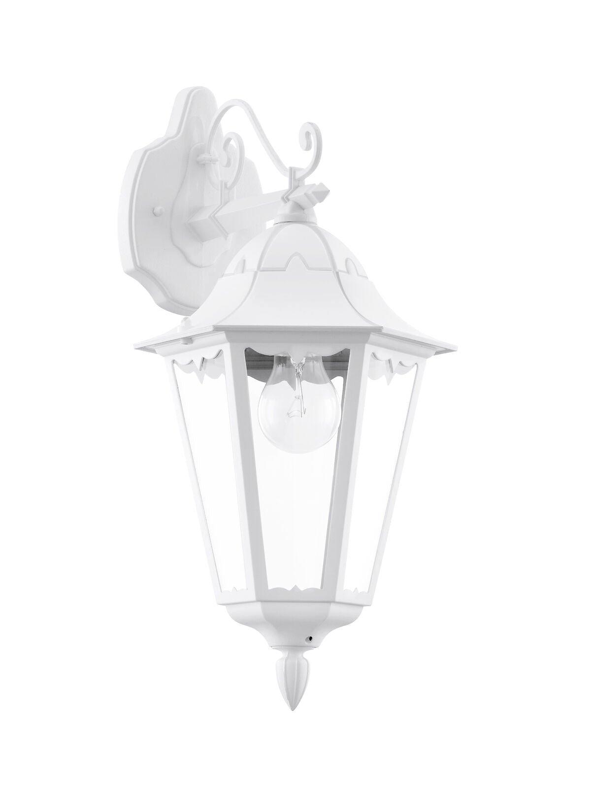 IP44 Outdoor Wall Light White Traditional Lantern 1x 60W E27 Porch Lamp Down