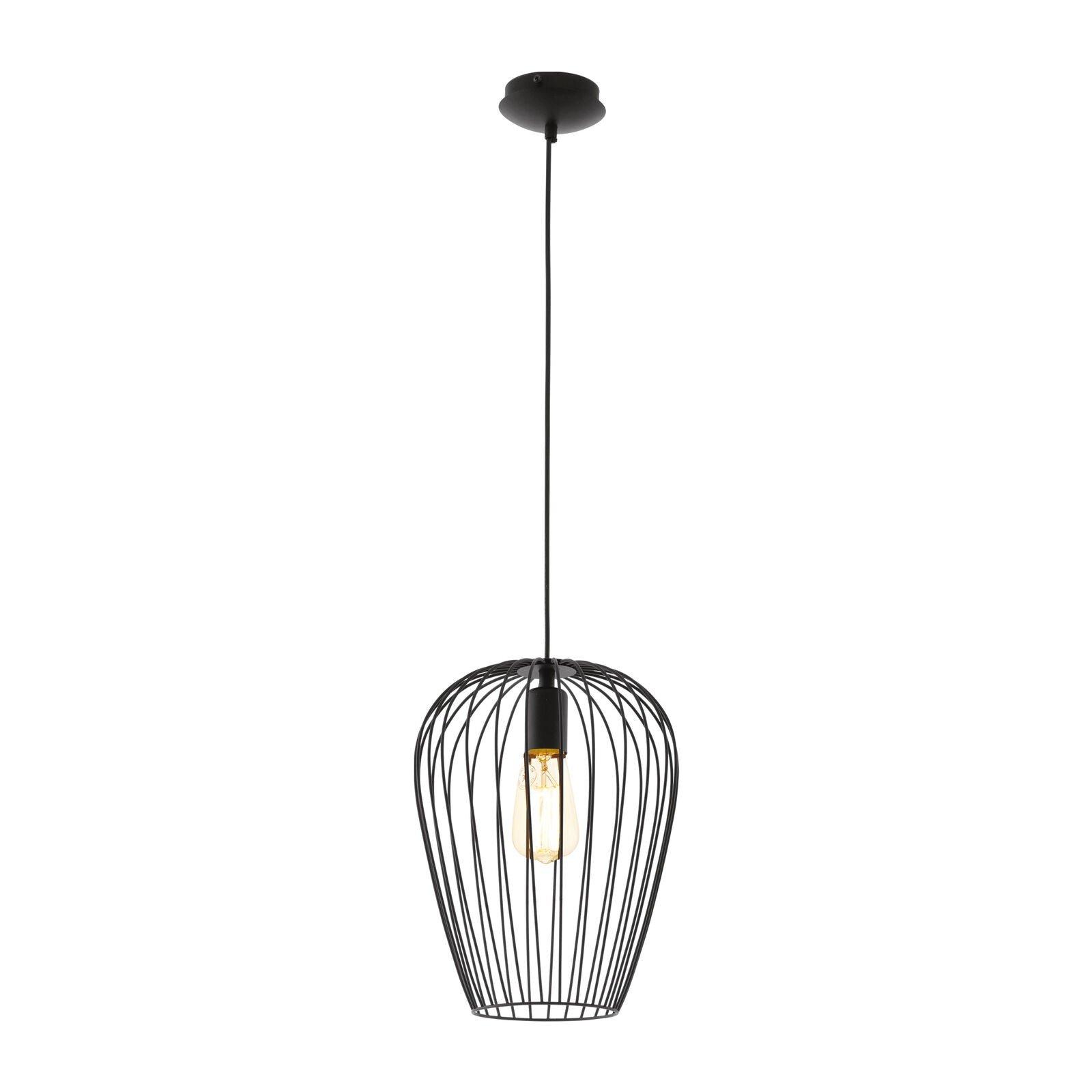 Hanging Ceiling Pendant Light Black Wire Cage 1 x 60W E27 Hallway Feature Lamp