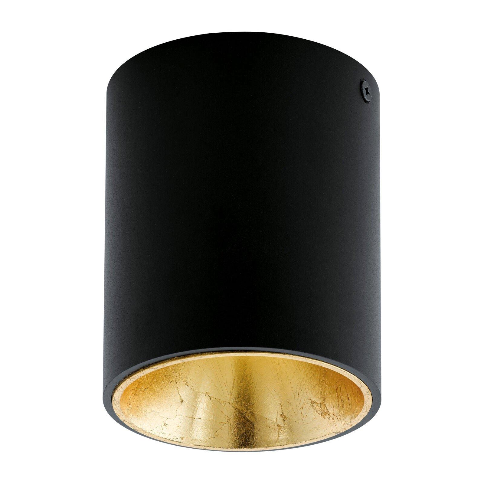 Wall / Ceiling Light Black & Gold Round Downlight 3.3W Built in LED