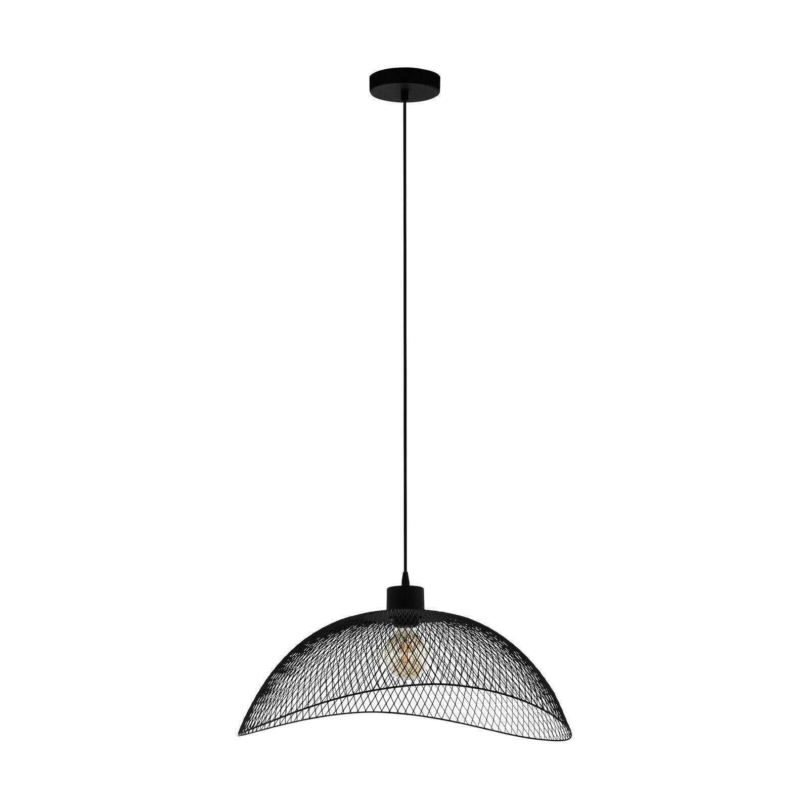Hanging Ceiling Pendant Light Black Steel Mesh Shade 1x 60W E27 Feature Lamp