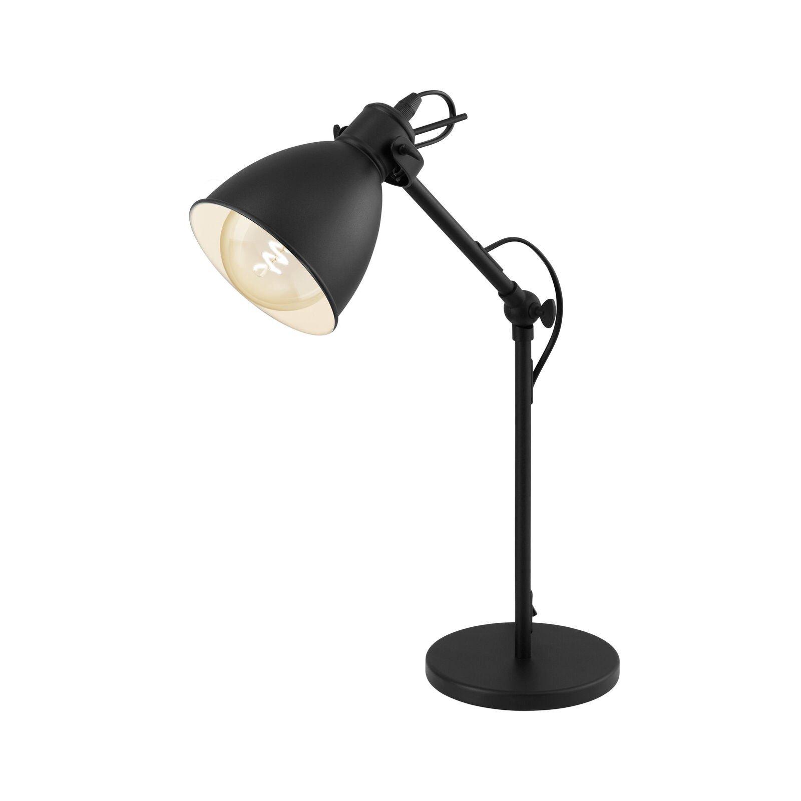 Adjustable Table Lamp Desk Light Black & White Steel Shade 1 x 40W E27 Bulb