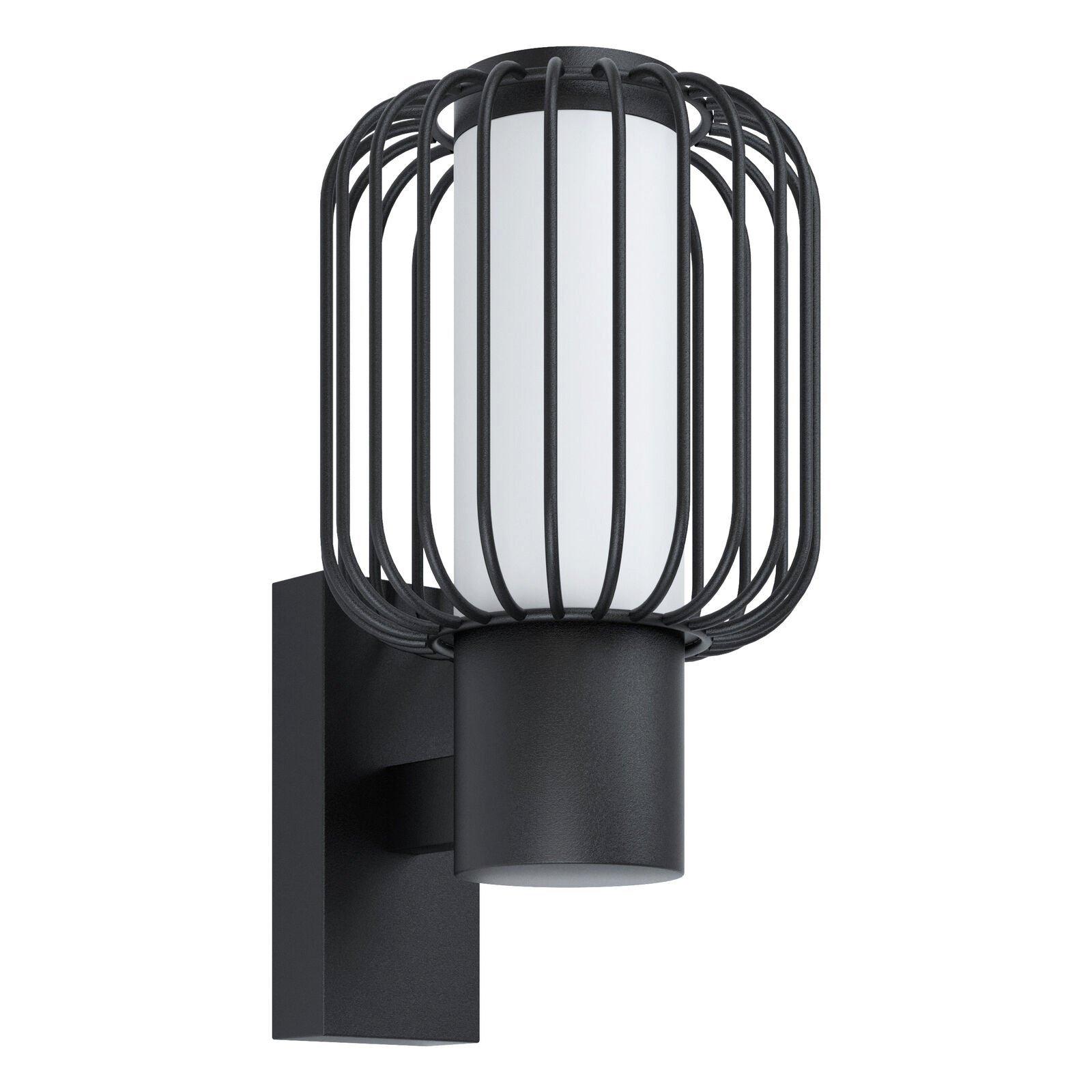 IP44 Outdoor Wall Light Black Zinc Steel Cage 1 x 28W E27 Bulb Porch Lamp