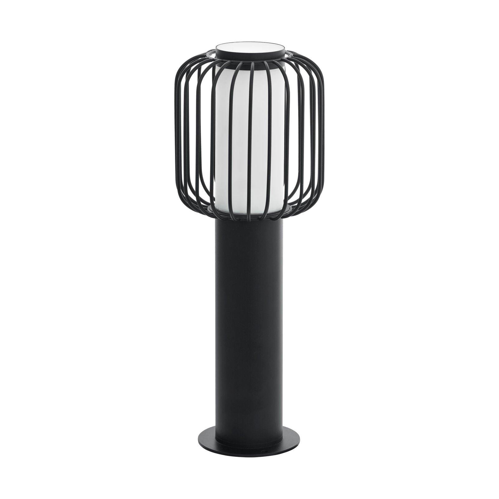 IP44 Outdoor Pedestal Light Black Steel 1 x 28W E27 Bulb Wall Gate Lamp