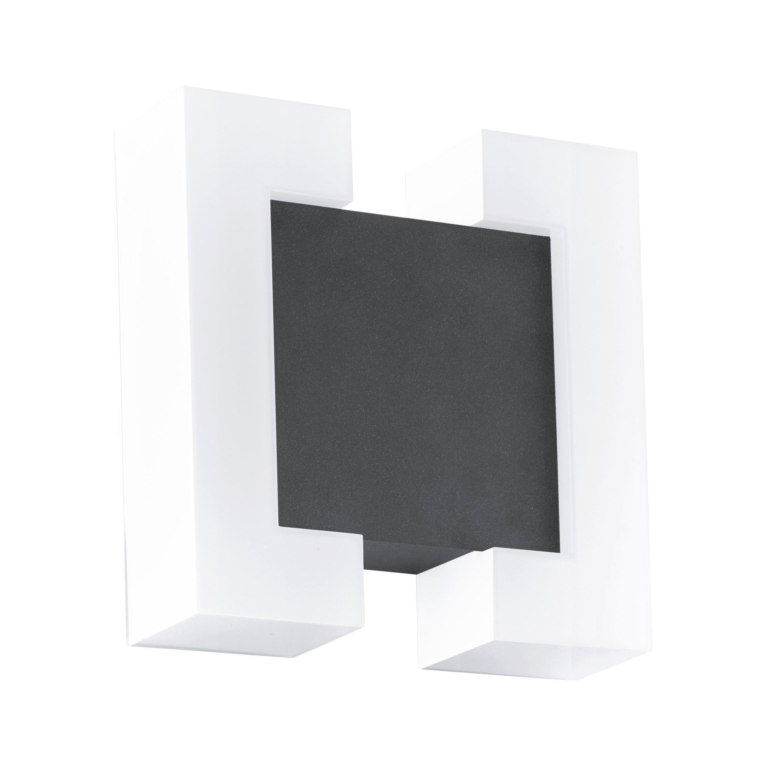 IP44 Outdoor Wall Light Anthracite & Modern White Square 4.8W Built in LED