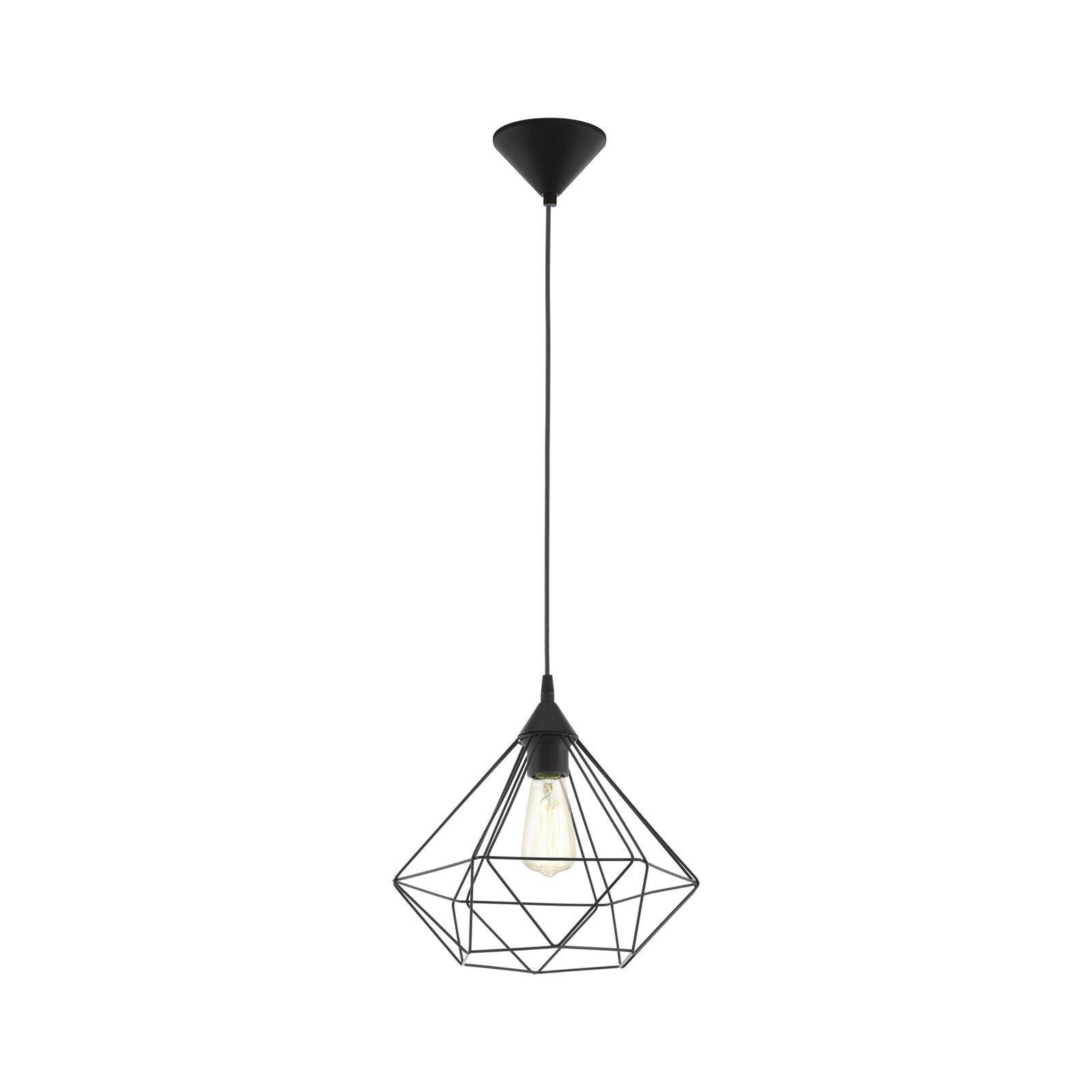 Hanging Ceiling Pendant Light Black Wire Cage 1x E27 Hallway Feature Lamp