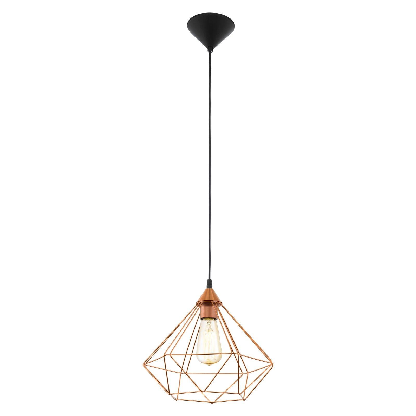 Hanging Ceiling Pendant Light Copper Wire Cage 1x E27 Hallway Feature Lamp