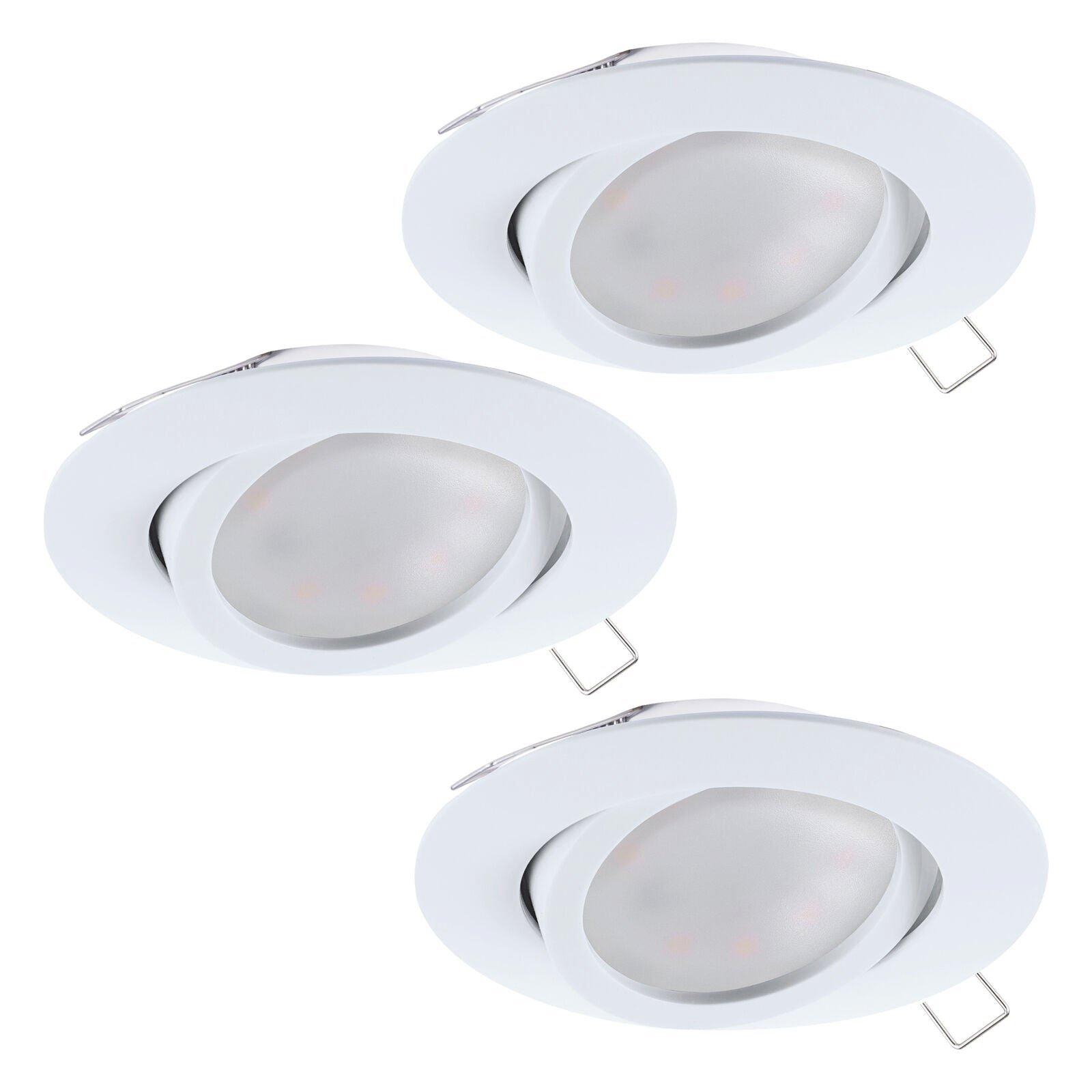 3 PACK Flush Ceiling Downlight White Aluminium Round Spotlight 5W GU10 Bulb