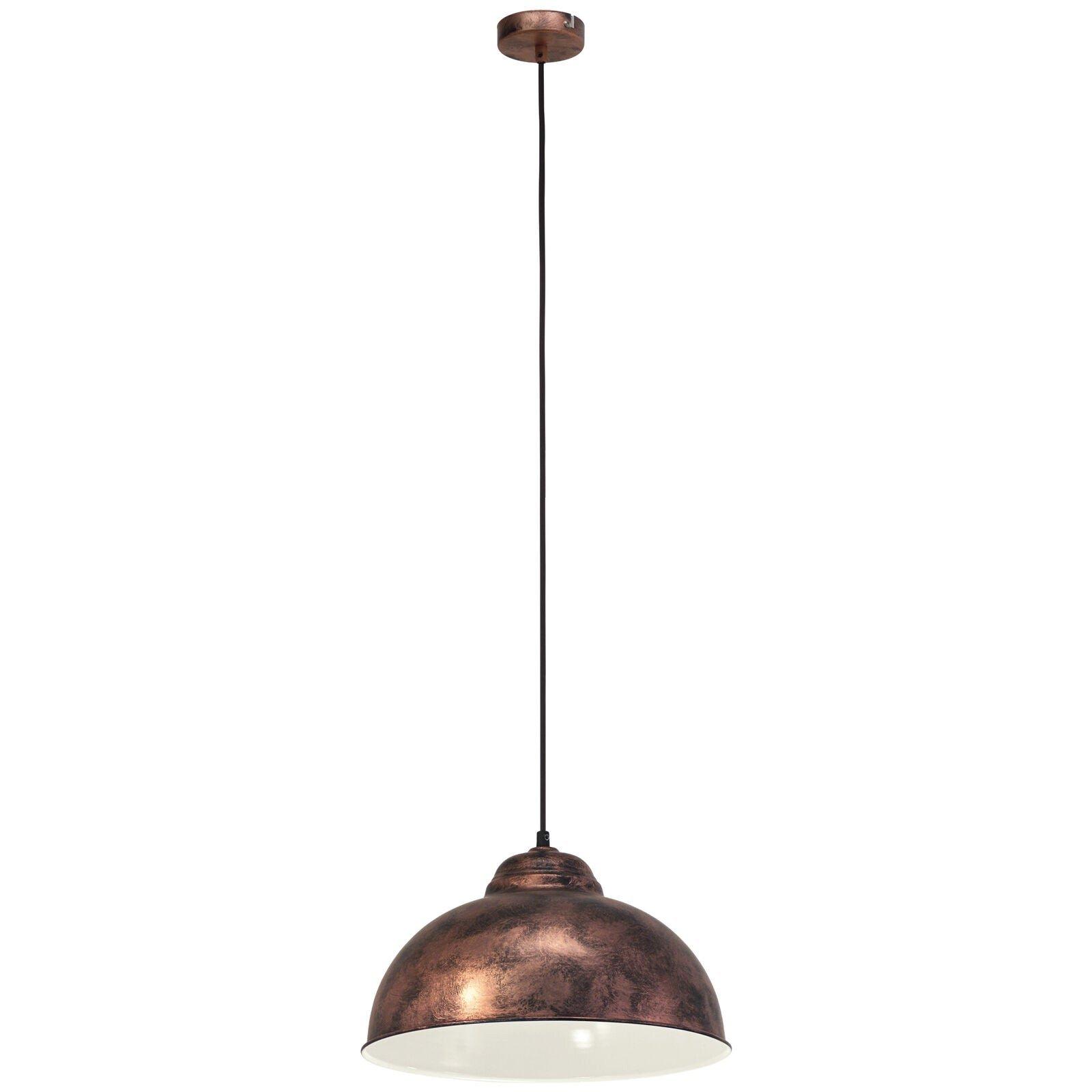 Hanging Ceiling Pendant Light Antique Copper Dome Bowl Shade 1 x 60W E27 Bulb