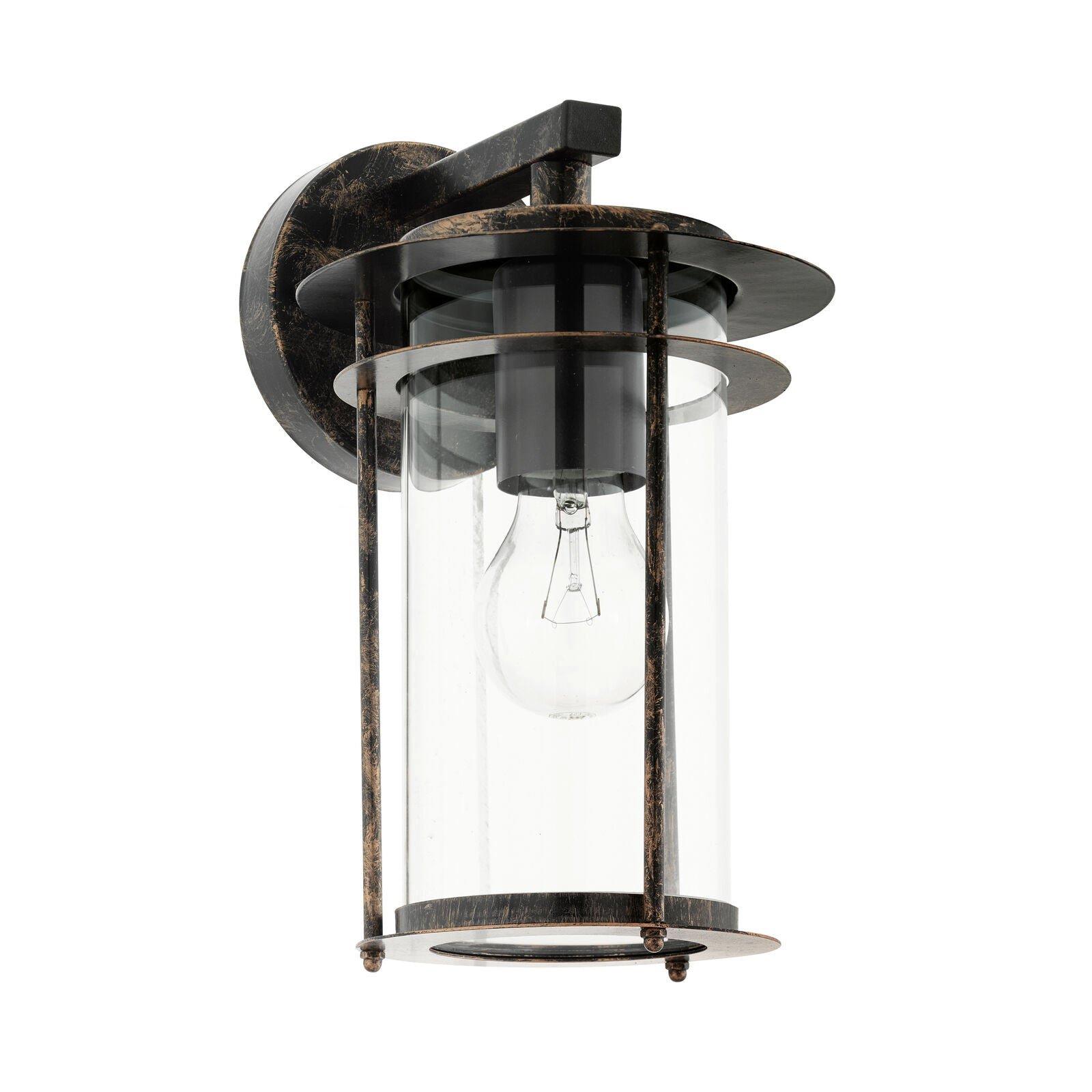 IP44 Outdoor Wall Light Antique Copper & Glass Shade Lamp 1 x 60W E27 Bulb