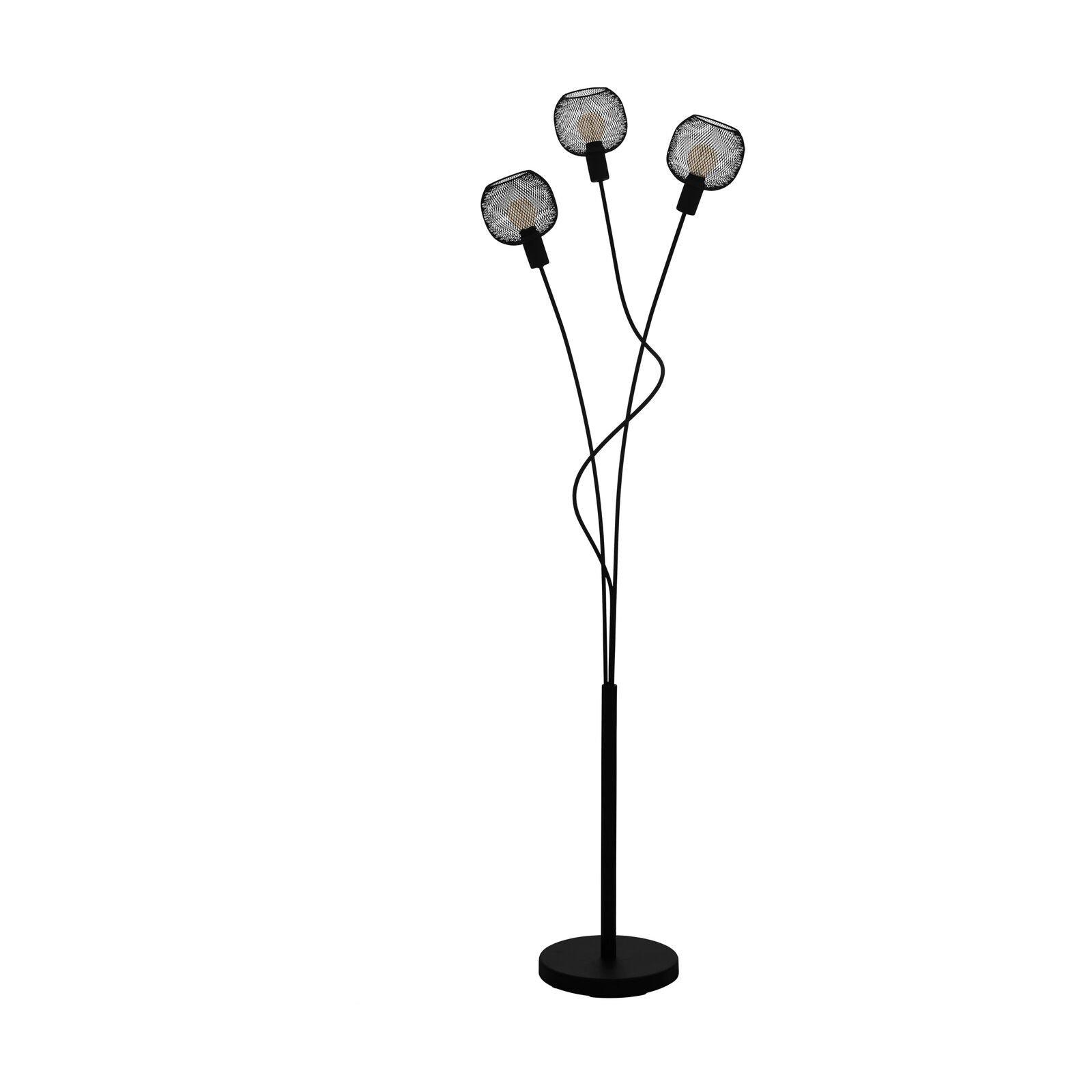 Standing Floor Lamp Light Black Mesh Shade 3 Arm 40W E14 Bulb Living Room