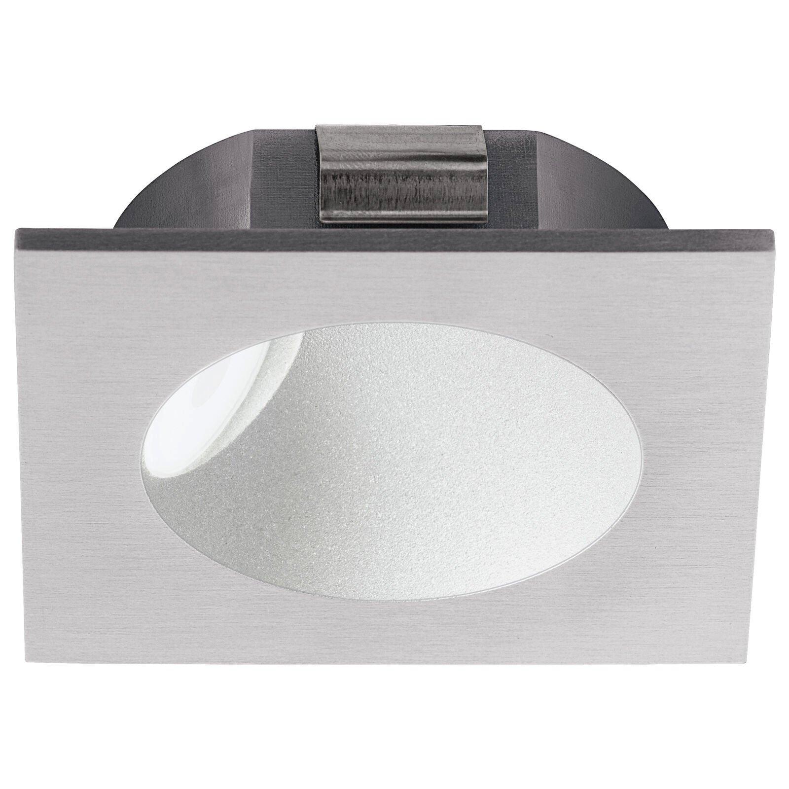 Wall / Ceiling Flush Downlight Silver Spotlight Aluminium 2W Built in LED