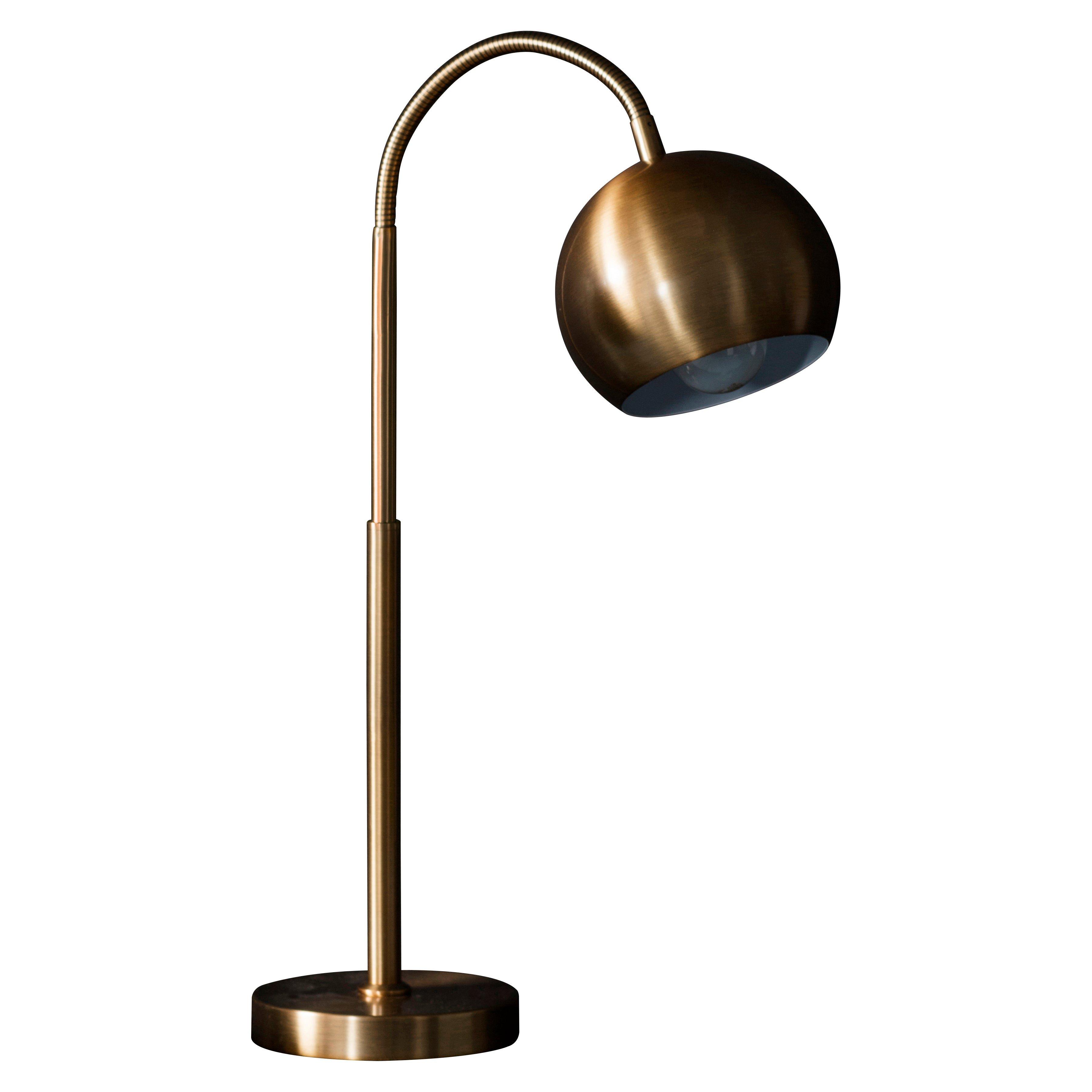Table Lamp Brushed Bronze Plate 10W LED E27 Bedside Light Flexible Arm