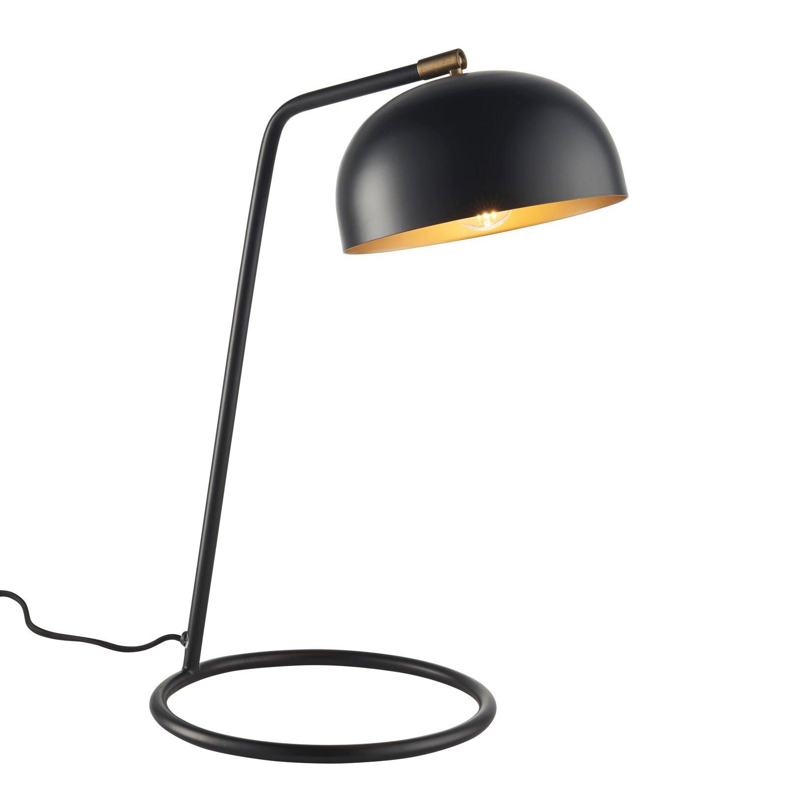 Table Lamp - Matt Black & Antique Brass Paint - 10W LED E27 - Complete Lamp