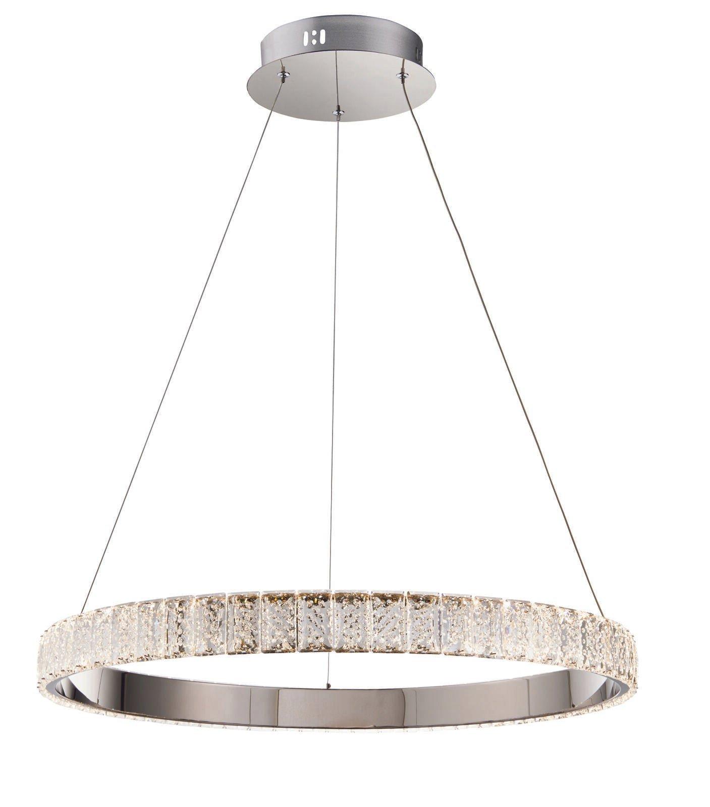 Ceiling Pendant Light Chrome Plate & Clear Crystal 30W LED Bulb Included