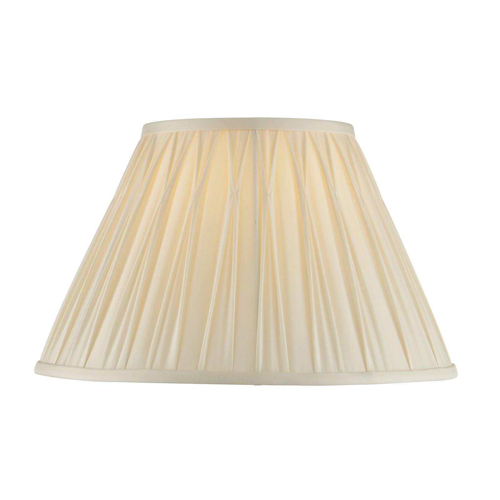 Tapered Cylinder Lamp Shade - Ivory Silk - 60W E27 or B22 - Living Room - e10069