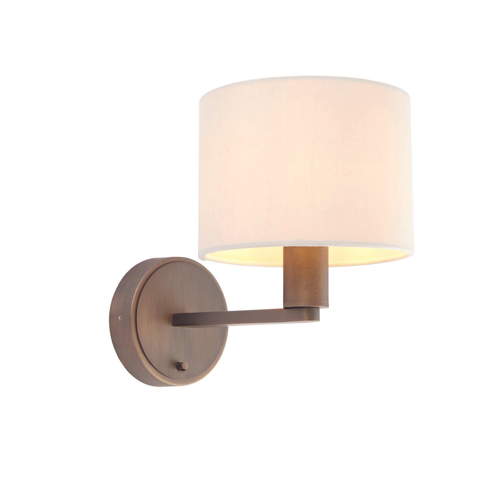 Wall Light Antique Bronze Plate & Marble Fabric 40W E14 Dimmable