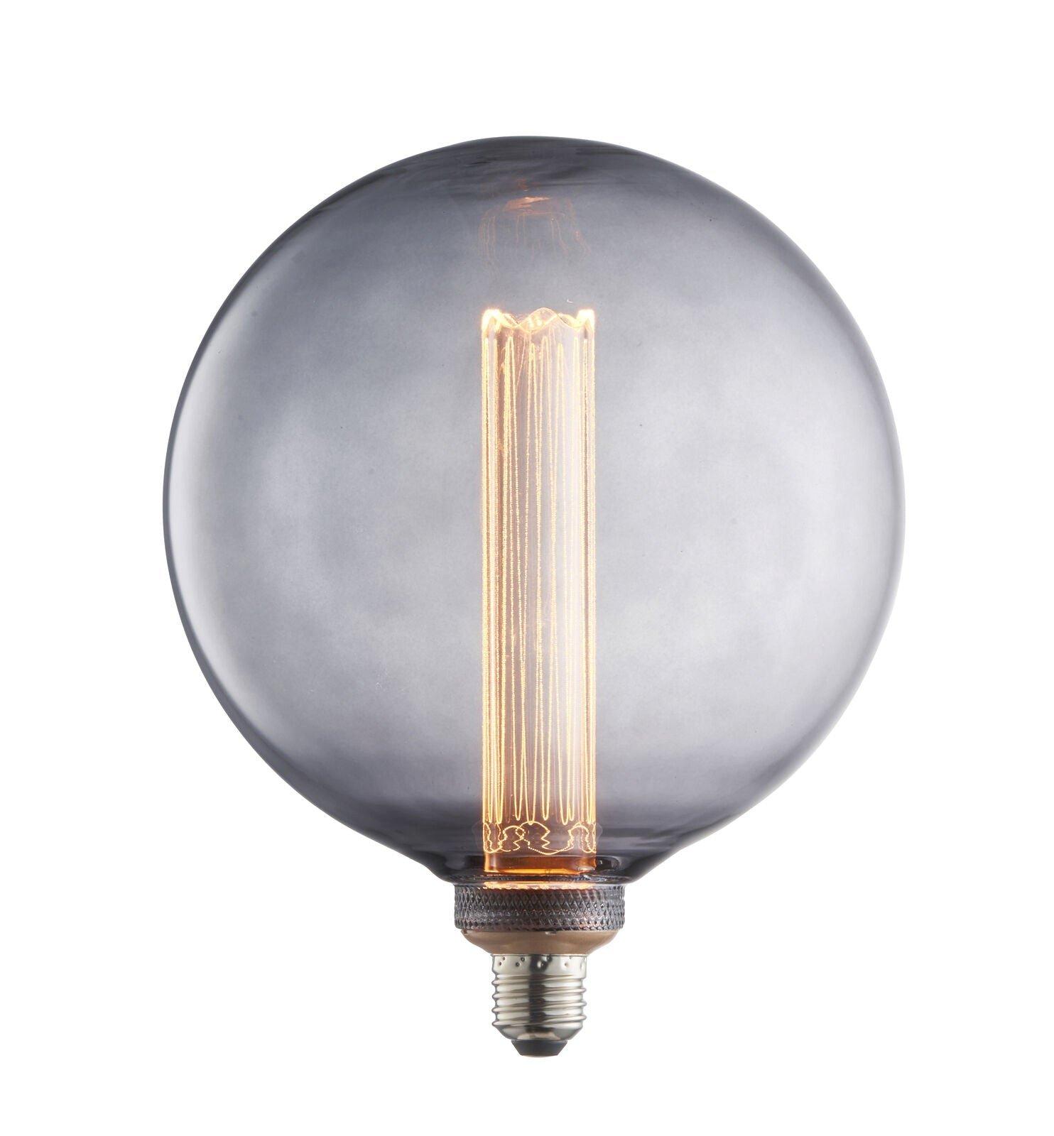 LED Filament Lamp Bulb Smoked Glass 2.8W LED E27 Warm White Globe Bulb