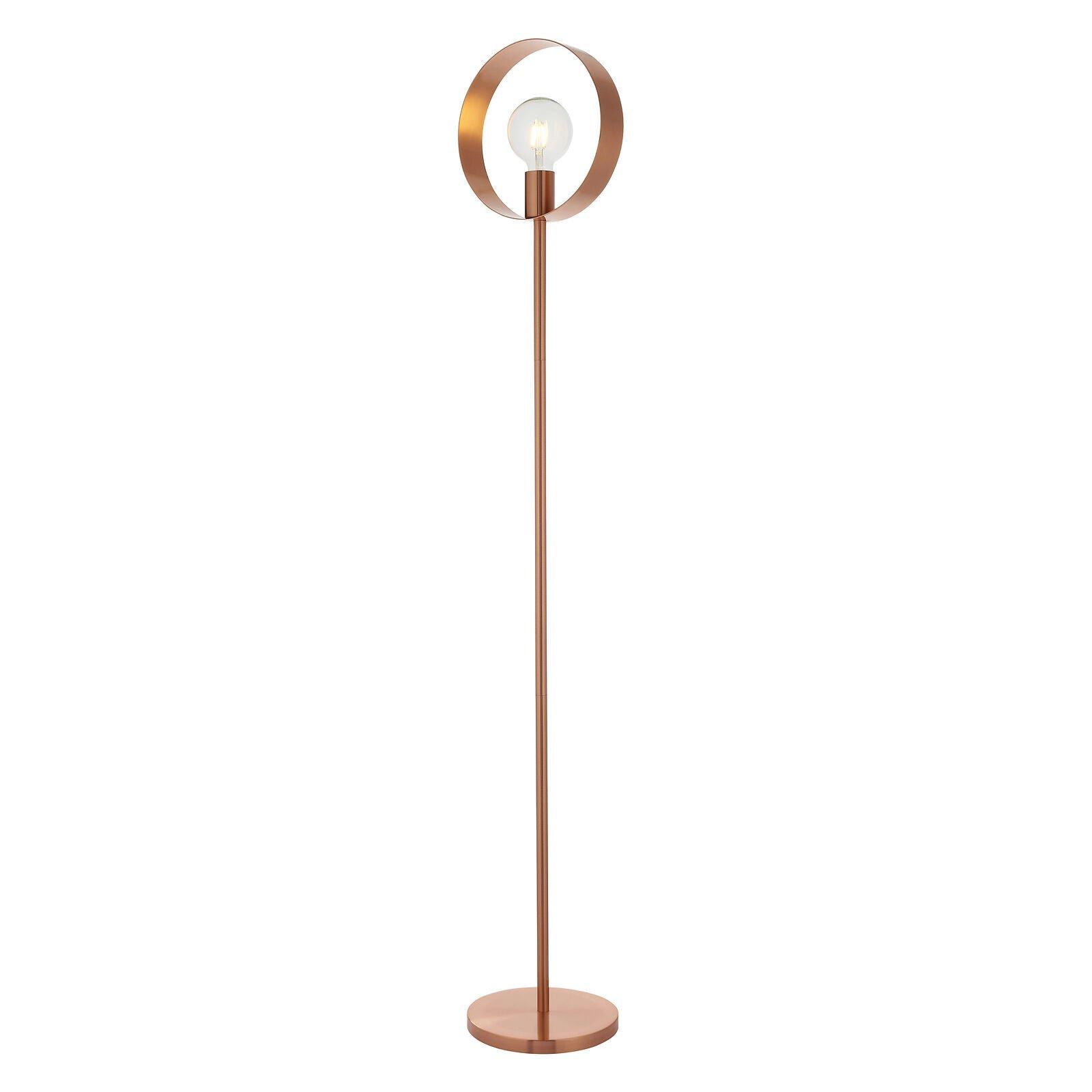 Floor Lamp Light - Brushed Copper Plate - 40W E27 - Complete Standing Lamp