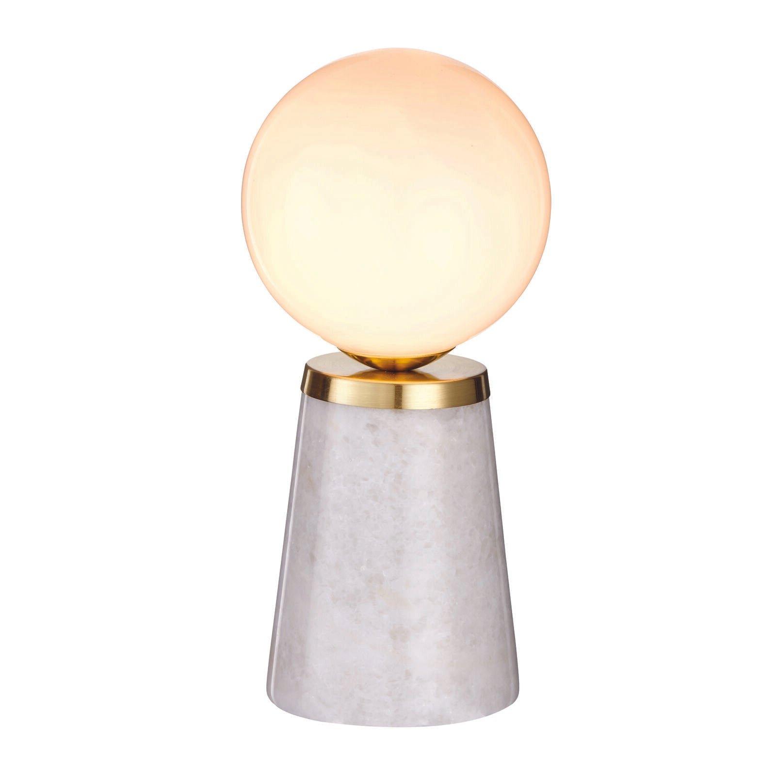 Table Lamp Grey Marble & Satin Brass Plate 3W LED G9 Complete Lamp