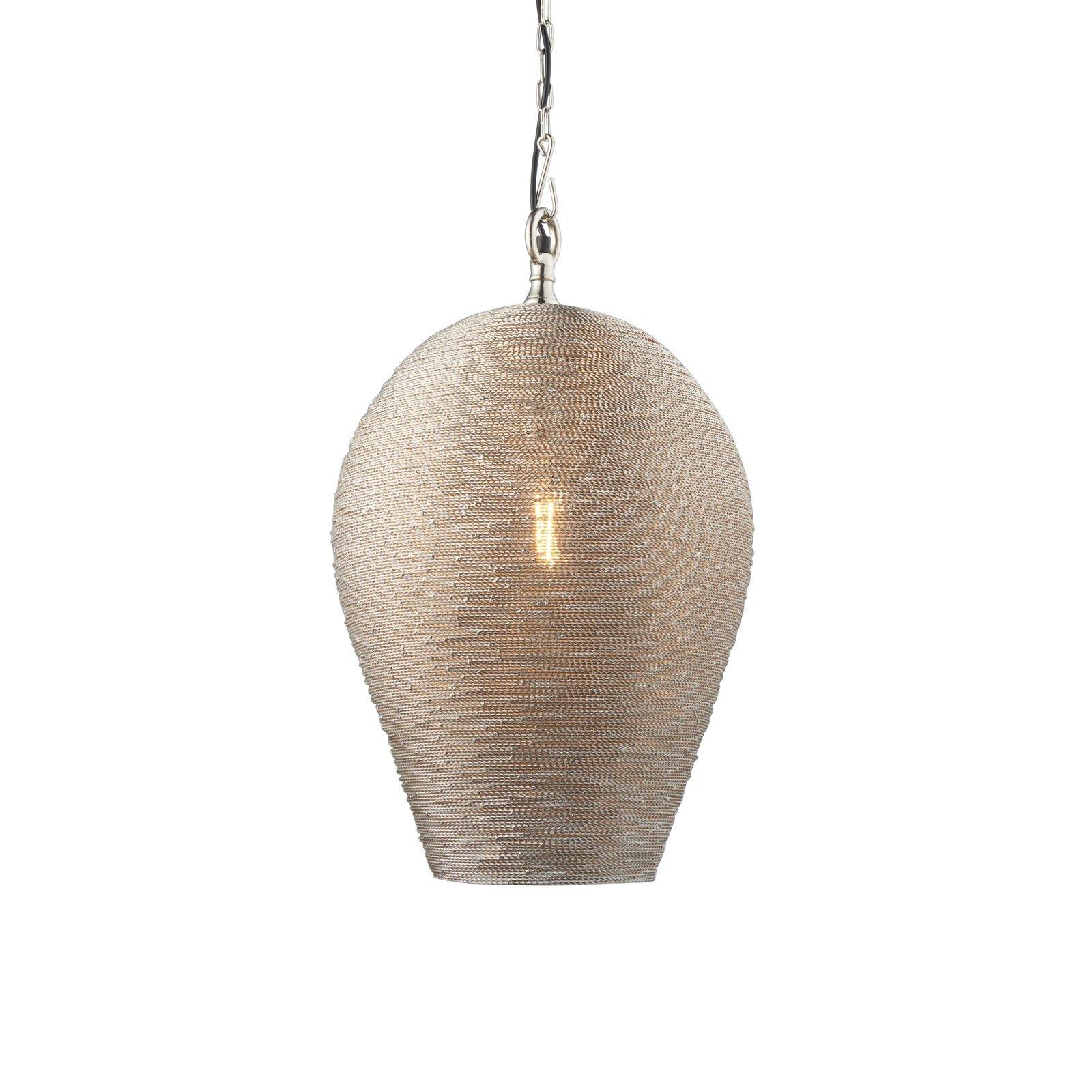 Ceiling Pendant Light - Polished Nickel Plate - 10W LED E27 - Dimmable - e10700