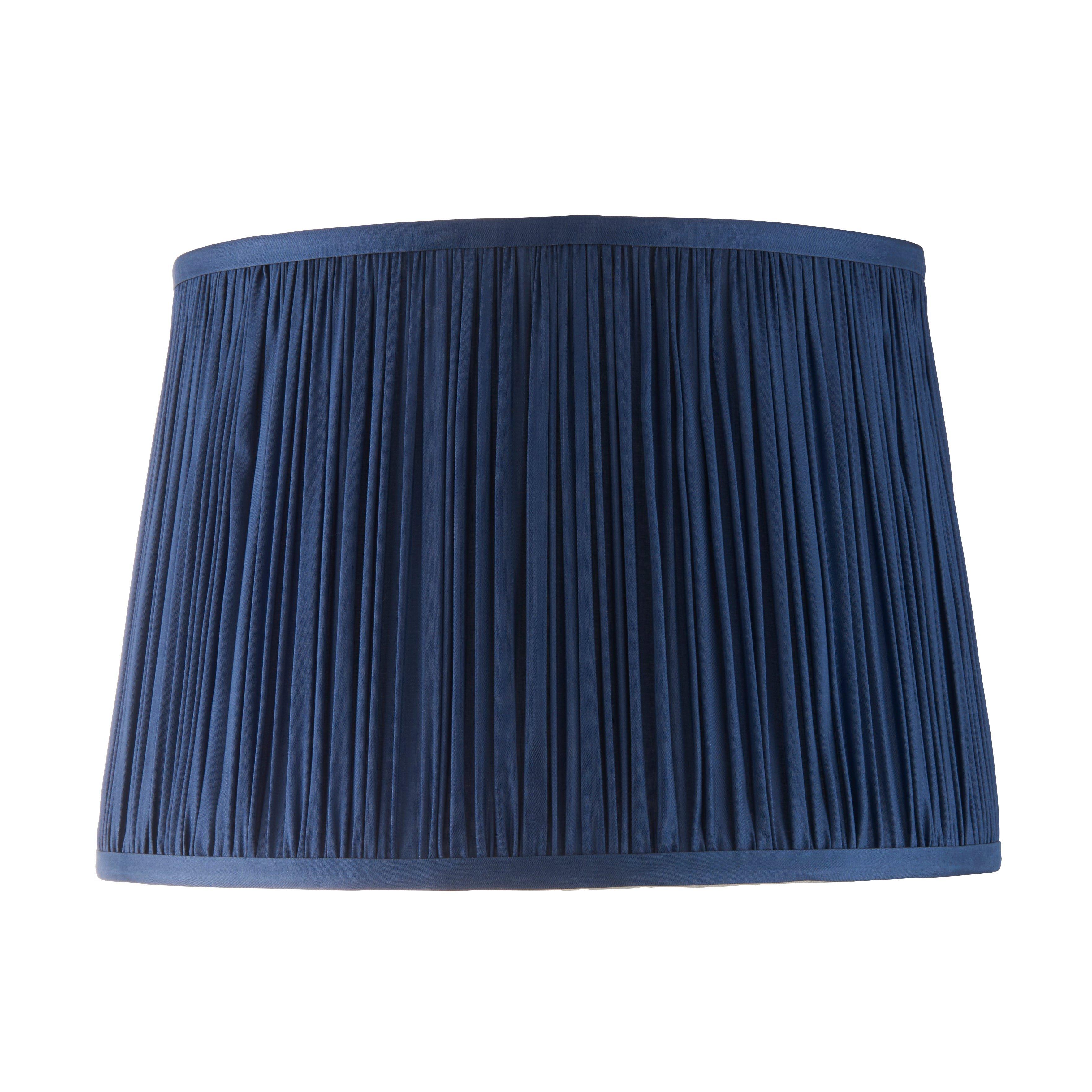 Tapered Cylinder Lamp Shade - Midnight Blue Silk - 60W E27 or B22 GLS - e10828