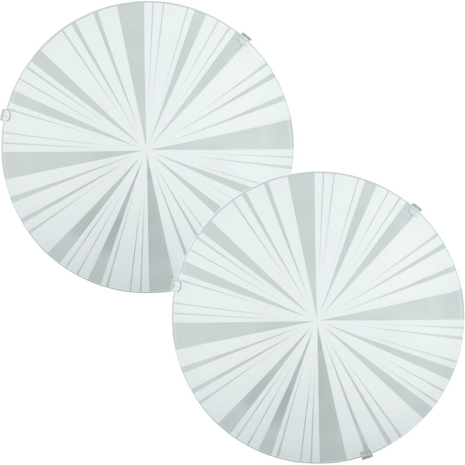 2 PACK Wall Flush Ceiling Light White Shade Beams Design Satin Glass E27 1x60W