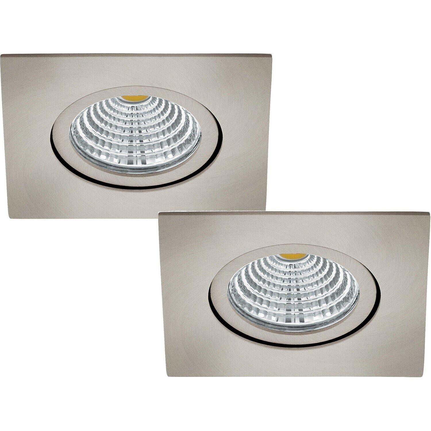 2 PACK Wall / Ceiling Recess Square Downlight Satin Nickel Spotlight 6W LED