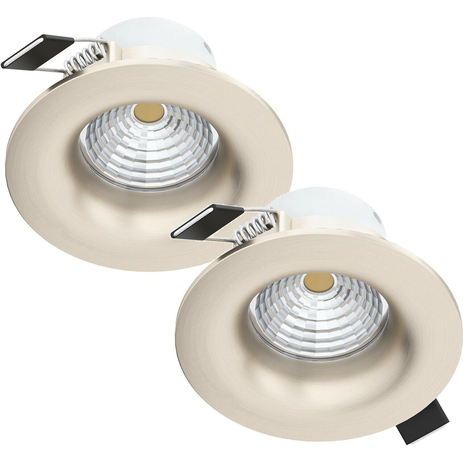 2 PACK Wall / Ceiling Flush Fixed Downlight Satin Nickel Spotlight 6W LED