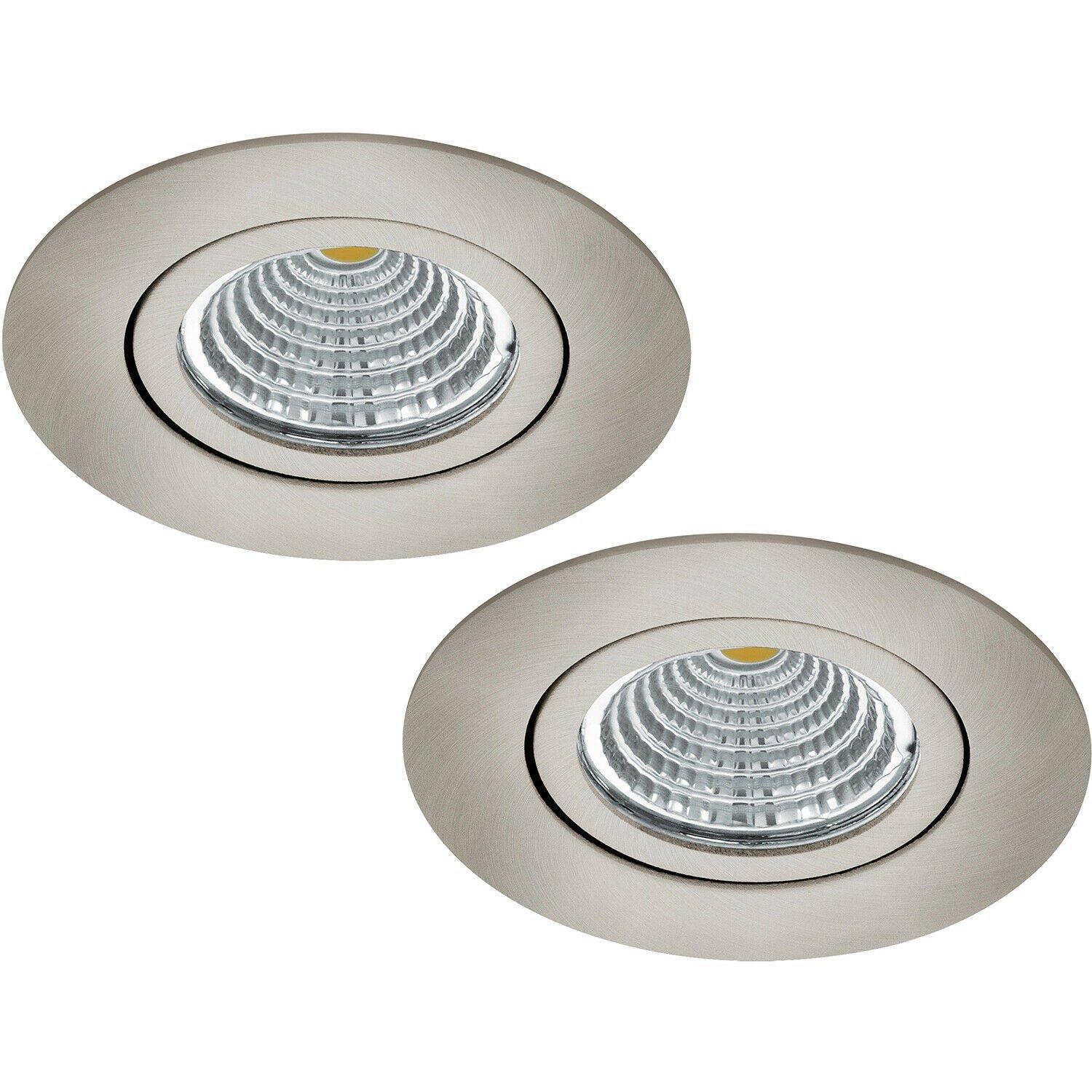 2 PACK Wall / Ceiling Flush Round Downlight Satin Nickel Spotlight 6W LED