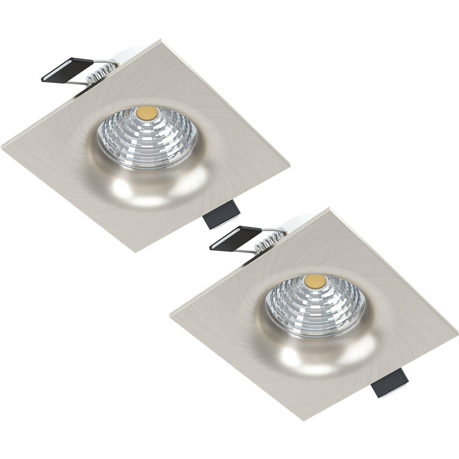2 PACK Wall / Ceiling Flush Square Downlight Satin Nickel Spotlight 6W LED