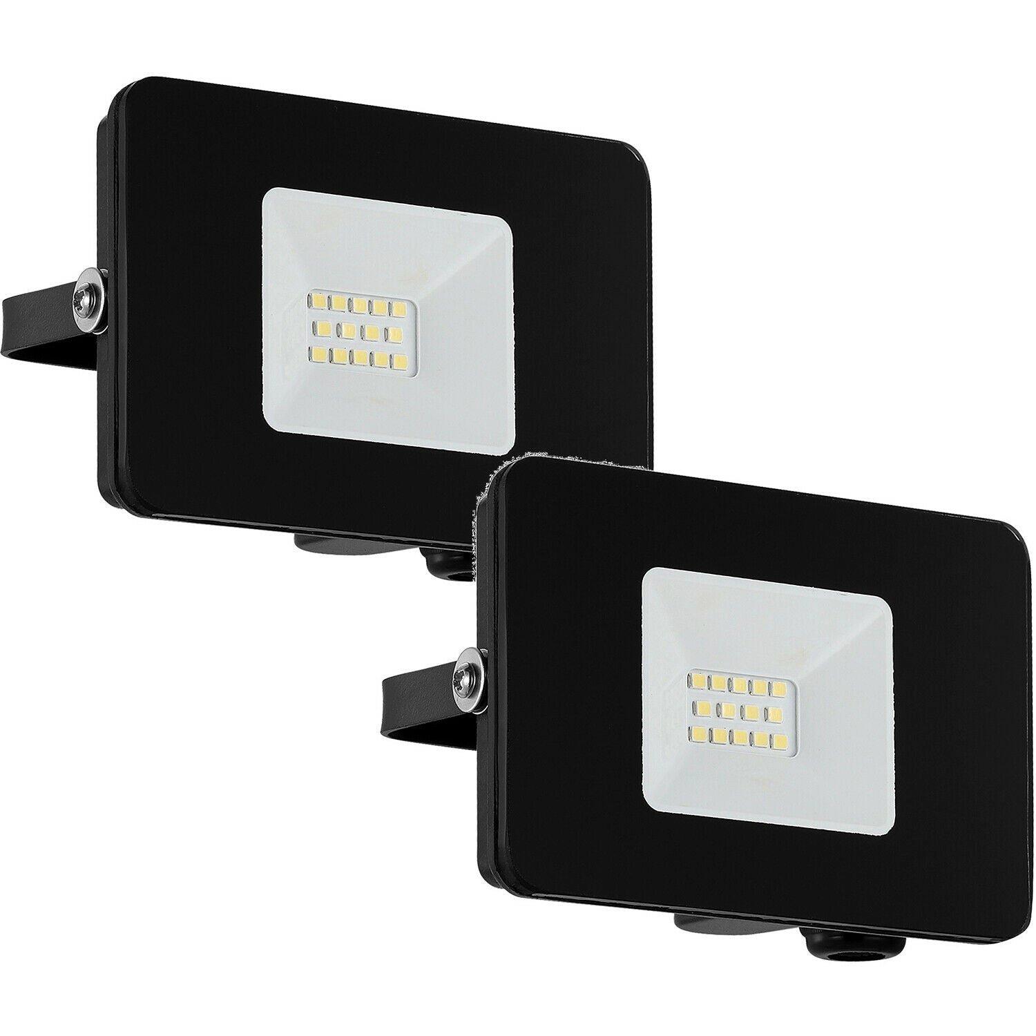 2 PACK IP65 Outdoor Wall Flood Light Black Adjustable 10W LED Porch Lamp
