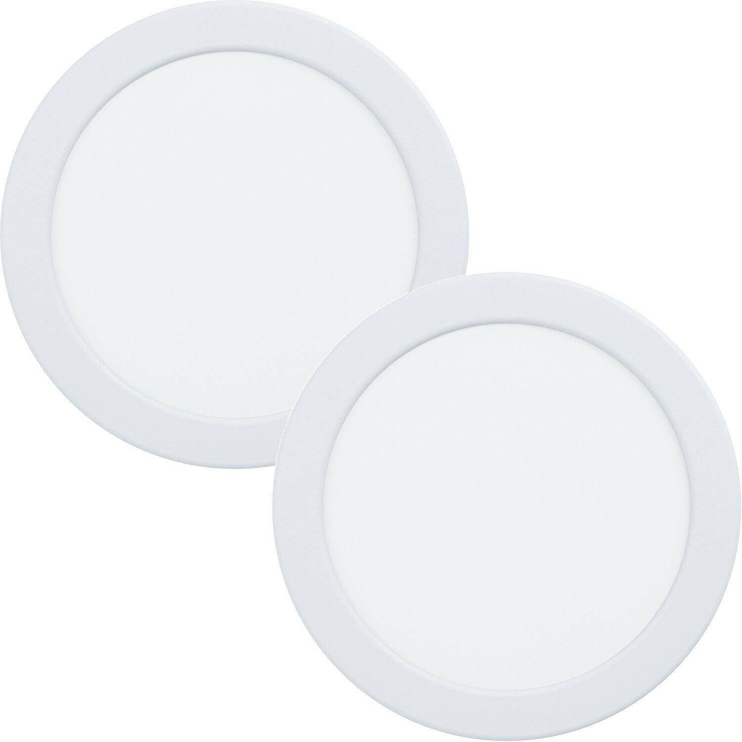 2 PACK Wall / Ceiling Flush Downlight White Round Spotlight 10.5W LED 4000K