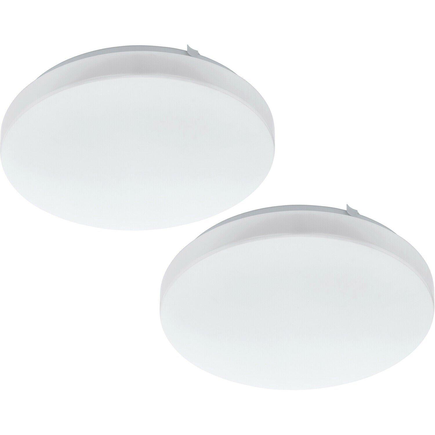 2 PACK Wall Flush Ceiling Light Colour White Shade White Plastic Bulb LED 11.5W