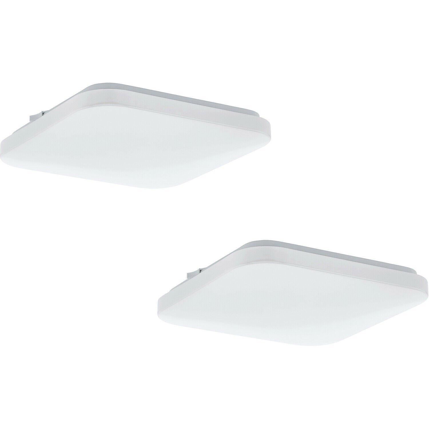 2 PACK Wall Flush Ceiling Light Colour White Shade White Plastic Bulb LED 11.5W