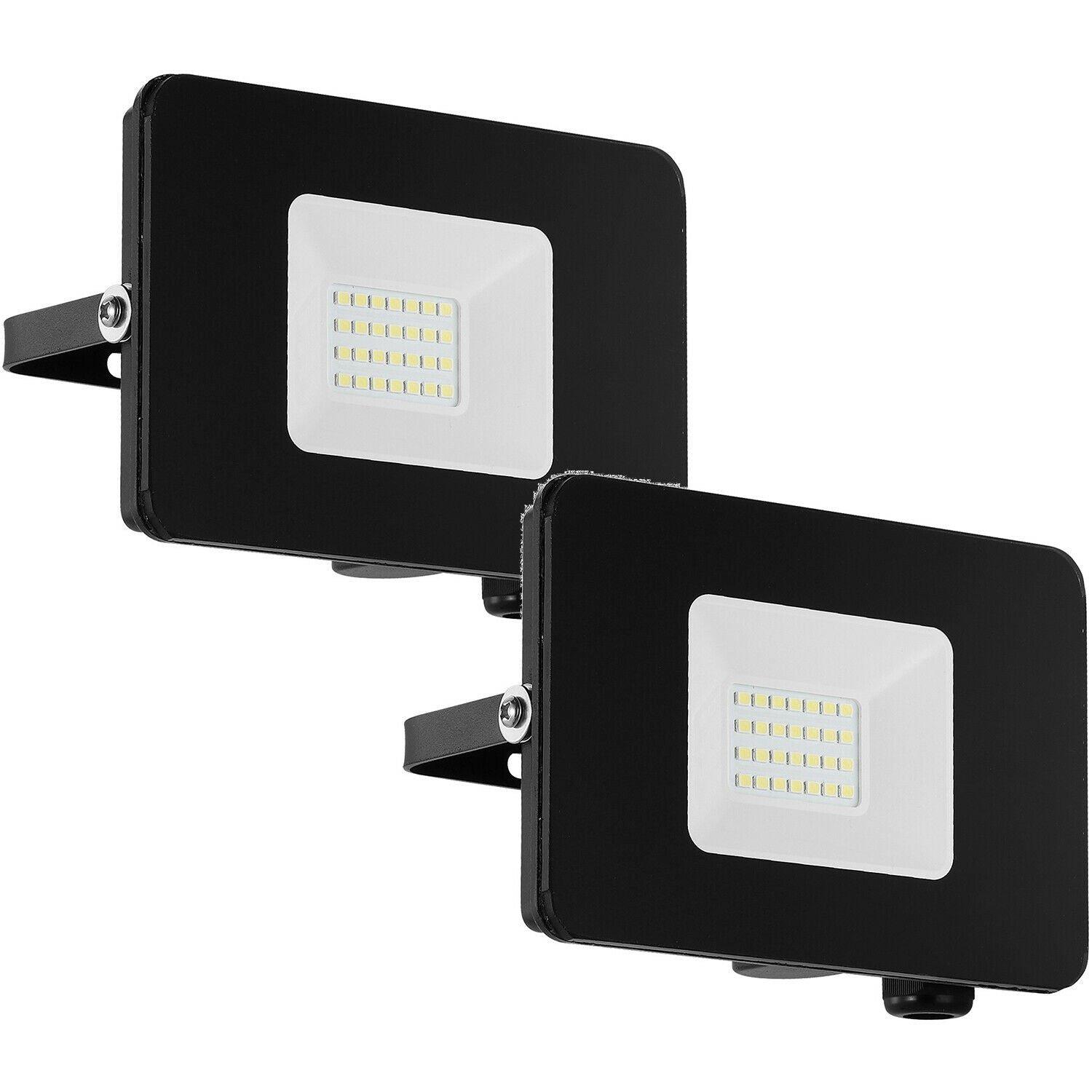 2 PACK IP65 Outdoor Wall Flood Light Black Adjustable 20W LED Porch Lamp